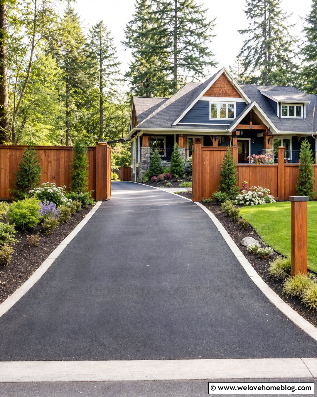 Privacy Fence Driveway Entrance - 20 Driveway Entrance Landscaping Fence Ideas
