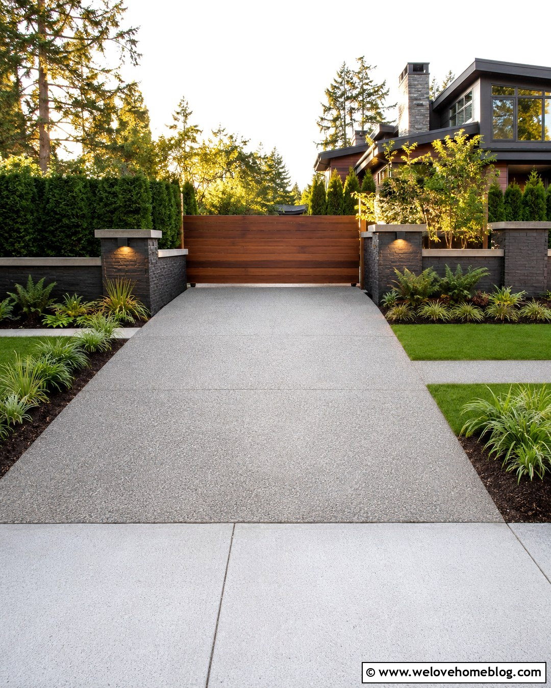 Privacy Wood Driveway Gate Entrance - 20 Driveway Gate Entrance Ideas