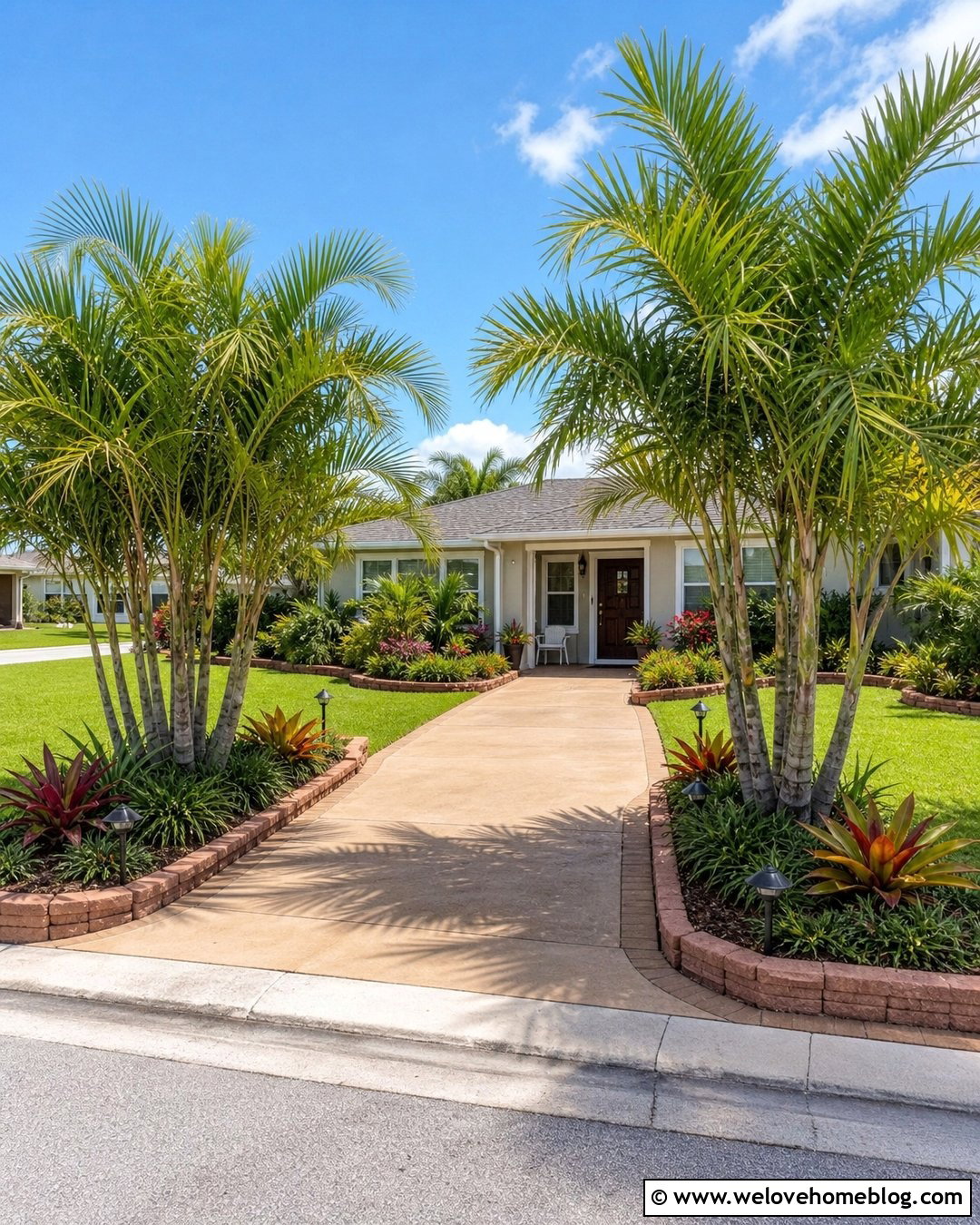 Pygmy Date Palm Driveway Entrance - 25 Palm Tree Driveway Entrance Ideas