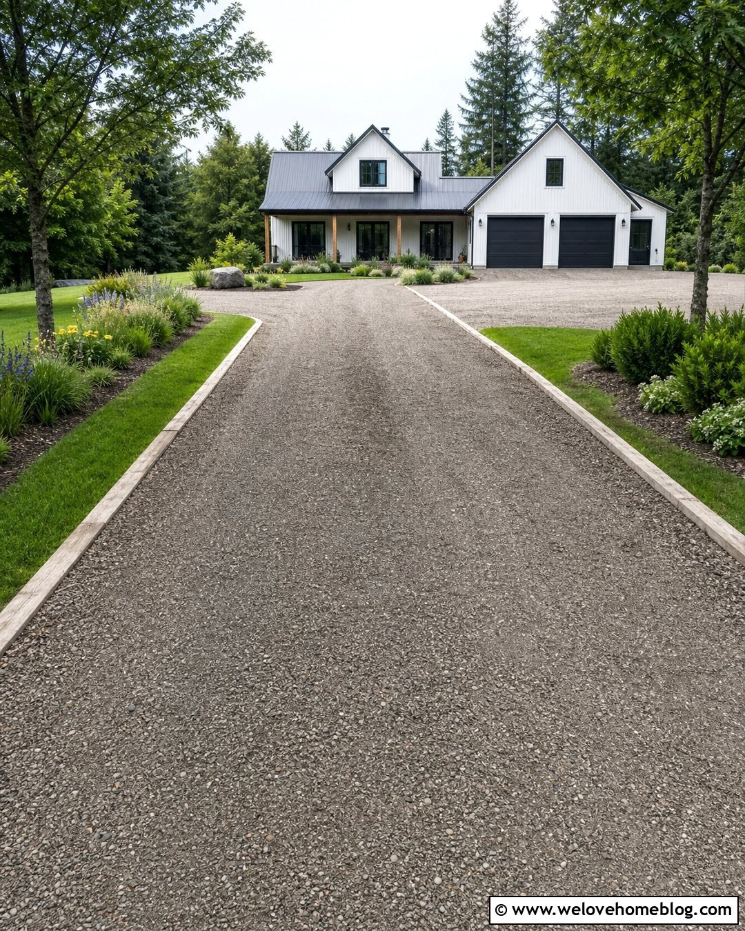 Quarry Process Driveway With Timber Edging - 20 inexpensive driveway ideas
