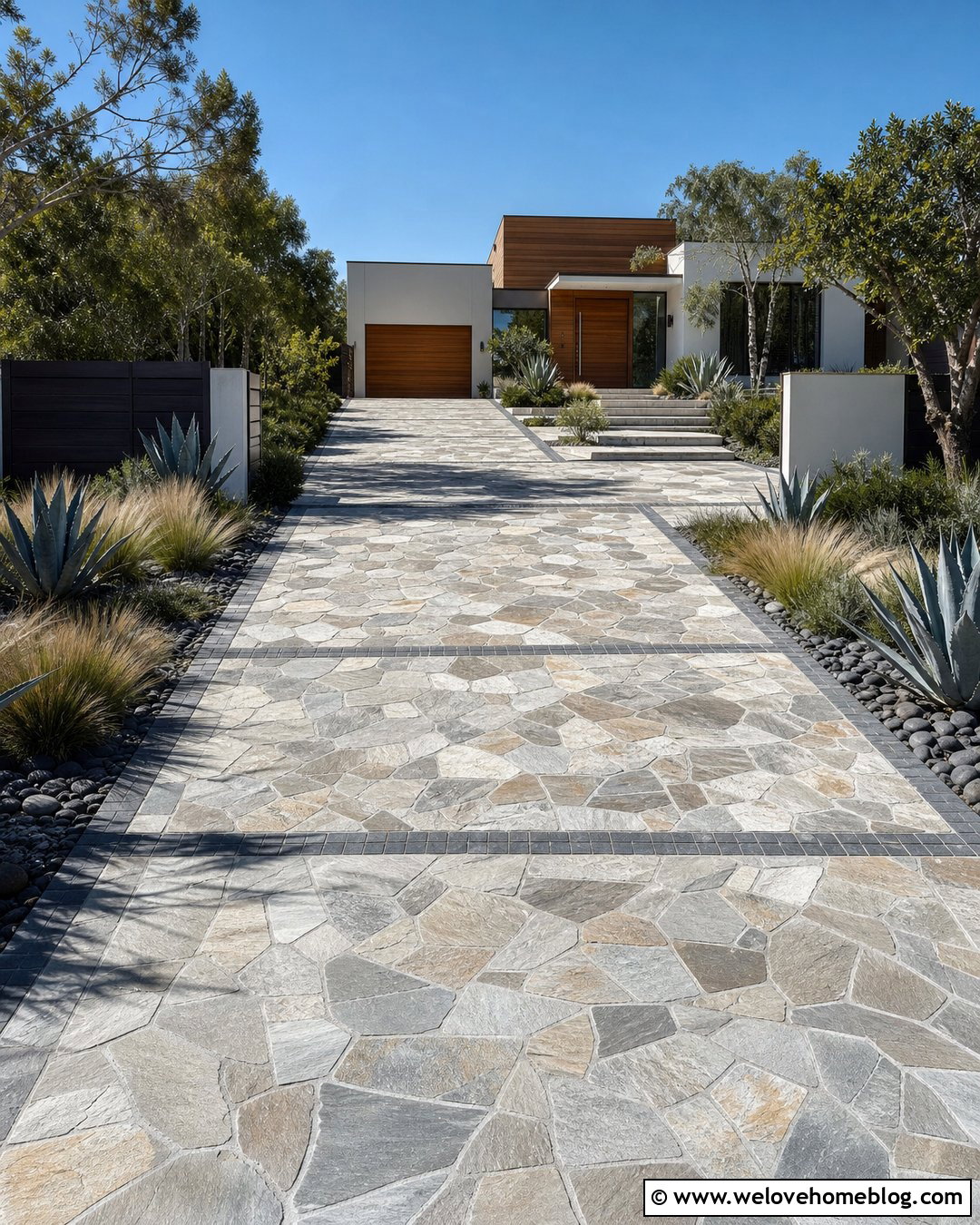 Quartzite Crazy Pave Driveway - 25 Crazy Pave Driveway Ideas