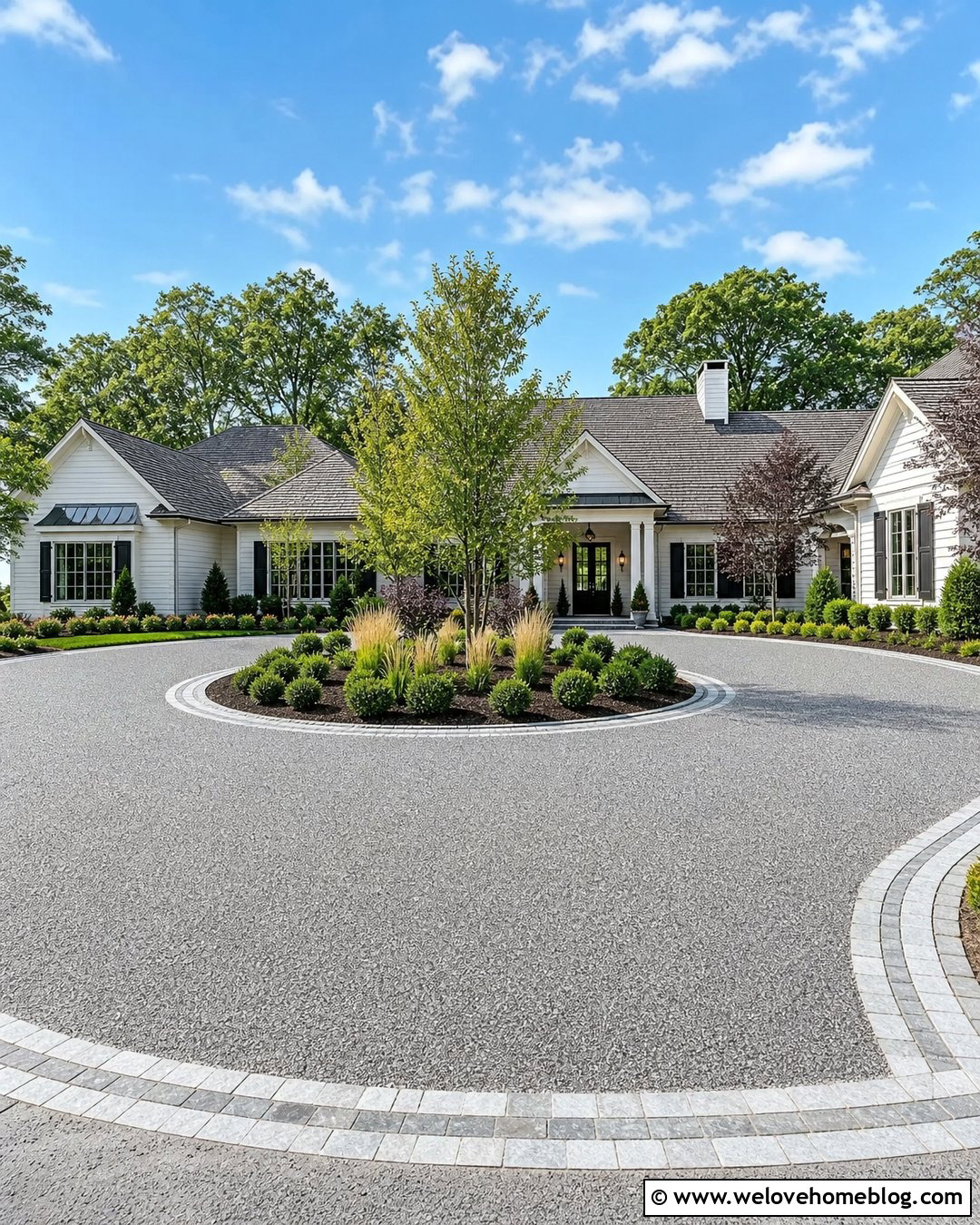 Quartzite Driveway Edging With Resin Bound Gravel - 20 Natural Stone Driveway Edging Ideas