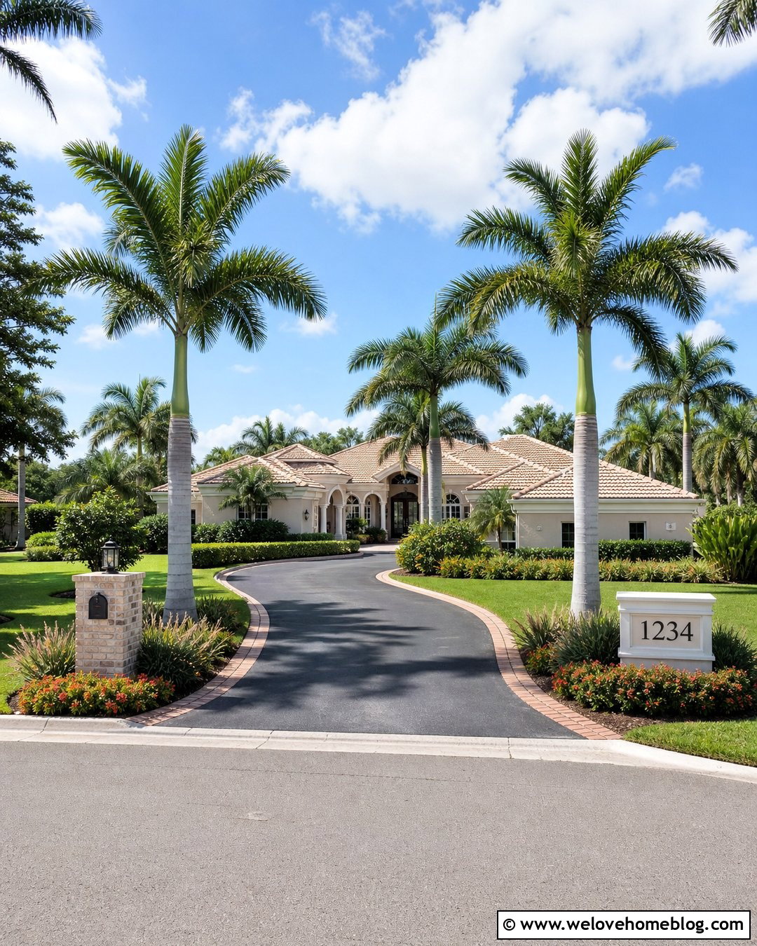 Queen Palm Driveway Entrance - 25 Palm Tree Driveway Entrance Ideas