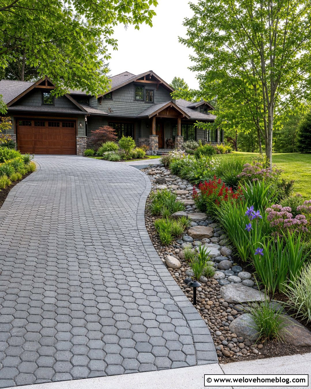 Rain Garden Flowers Along a Sloped Driveway - 25 flowers along driveway ideas