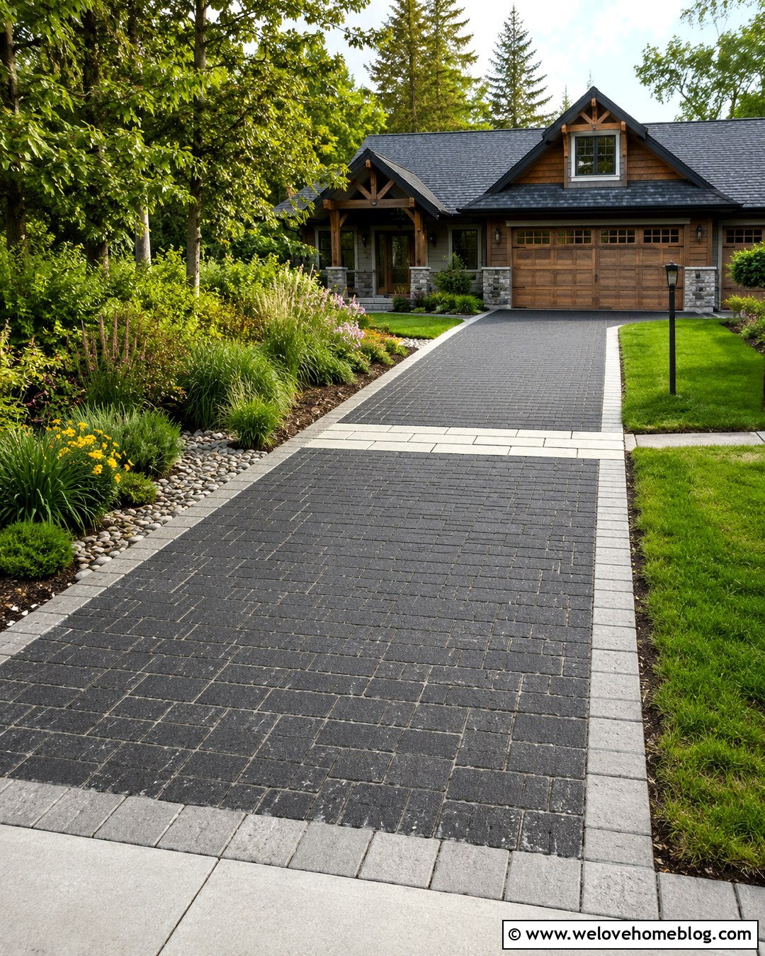 Rain Garden Lined Permeable Driveway - 20 Driveway Lining Ideas
