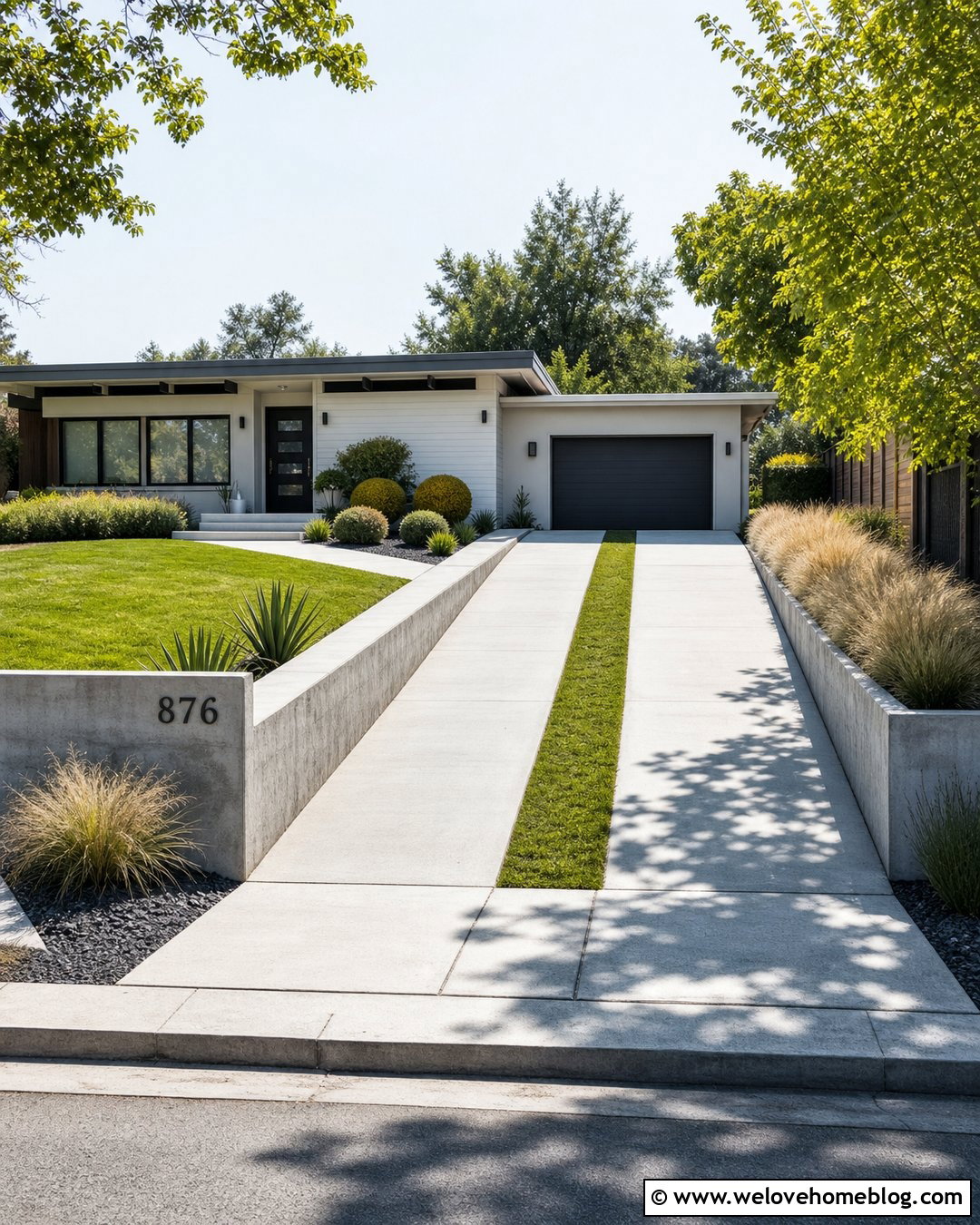 Raised Concrete Driveway With Grass Strips - 20 raised driveway ideas