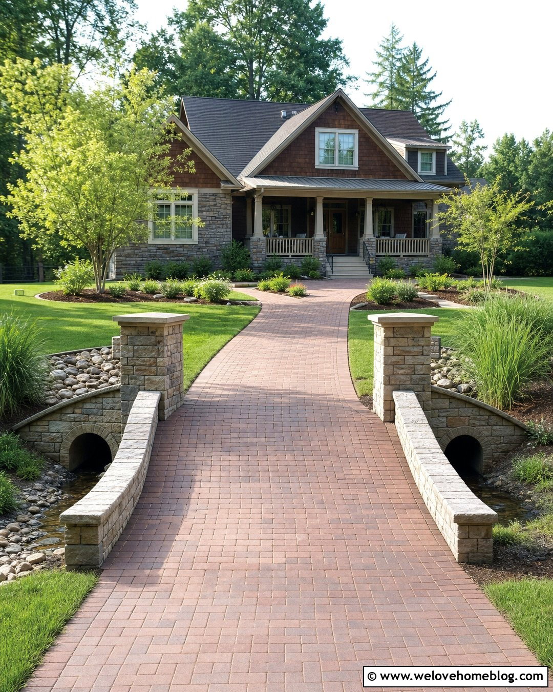 Raised Driveway Over a Landscaped Culvert - 20 raised driveway ideas