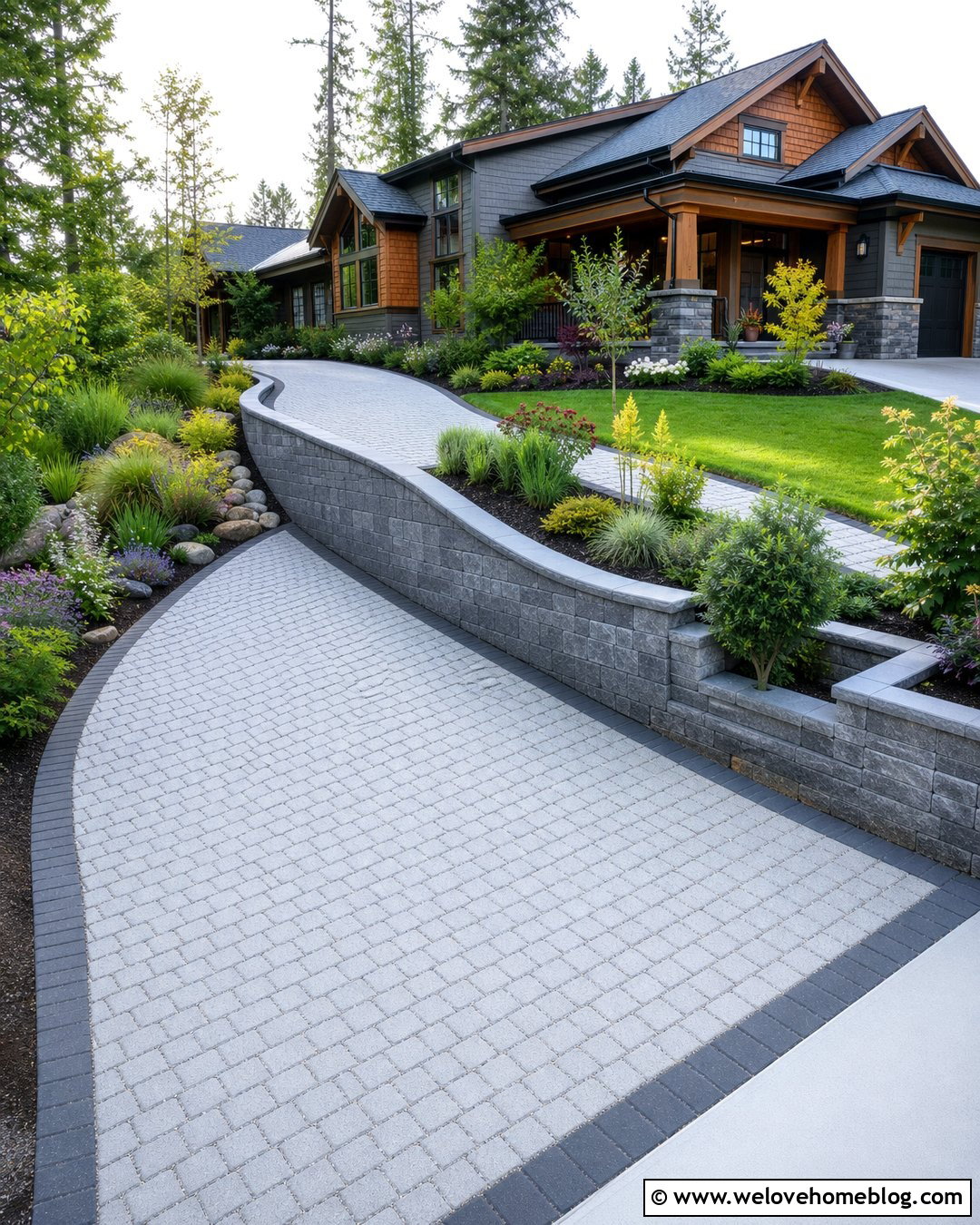 Raised Permeable Paver Driveway With Rain Garden - 20 raised driveway ideas