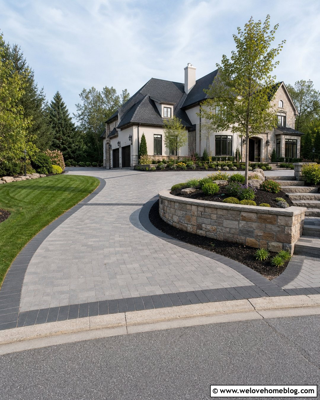 Raised Side Entry Driveway With Parking Court - 20 raised driveway ideas