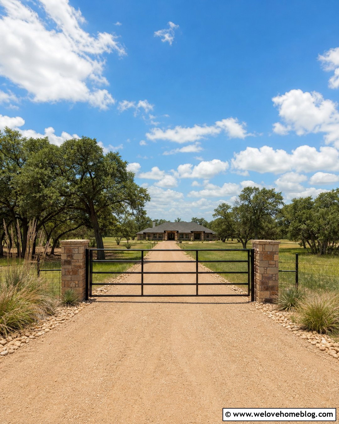 Ranch Driveway Gate With Metal Rails - 25 Driveway Gate Design Ideas