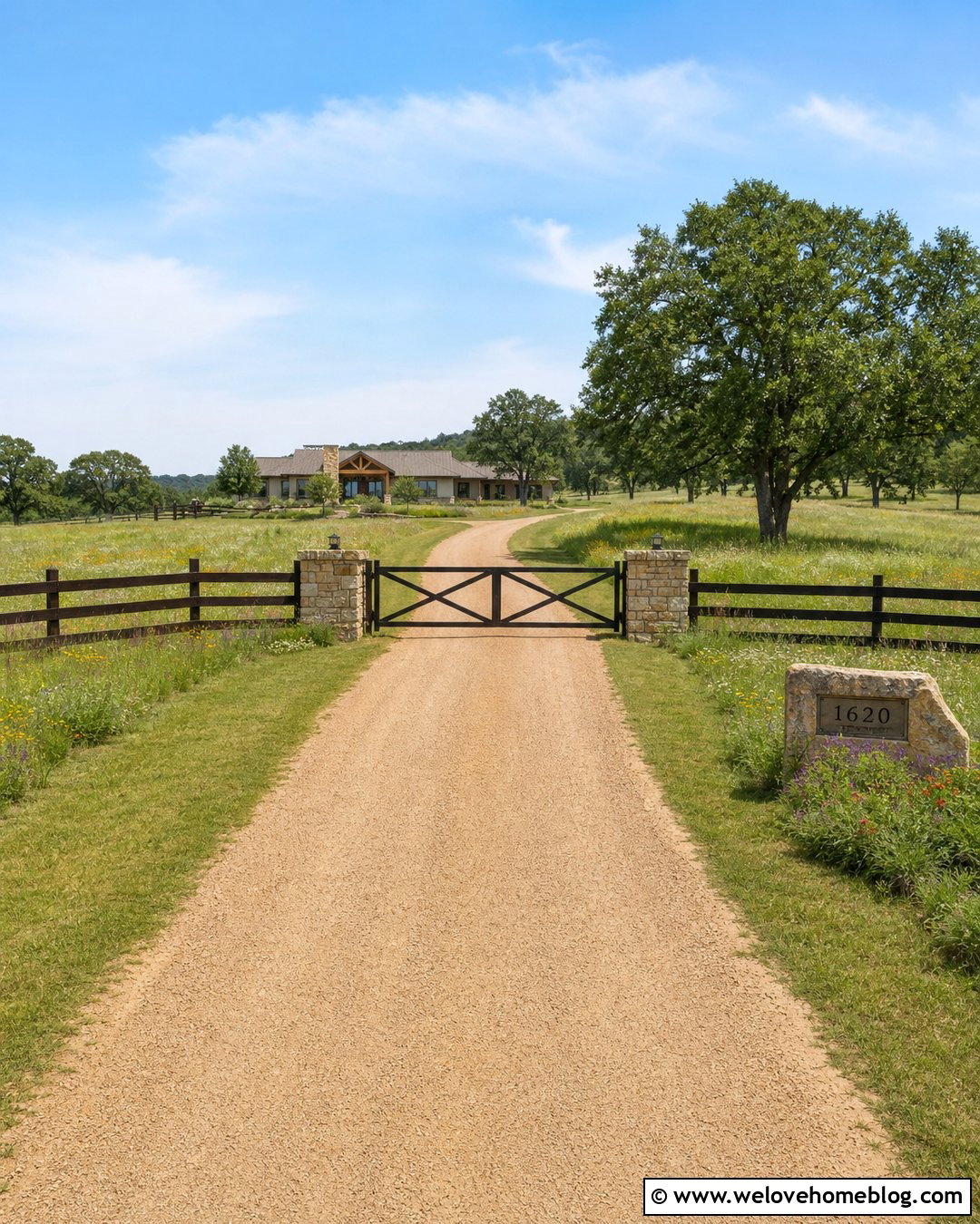 Ranch Driveway Gate With Split Rail Fencing - 20 Entryway Gates Driveway Ideas