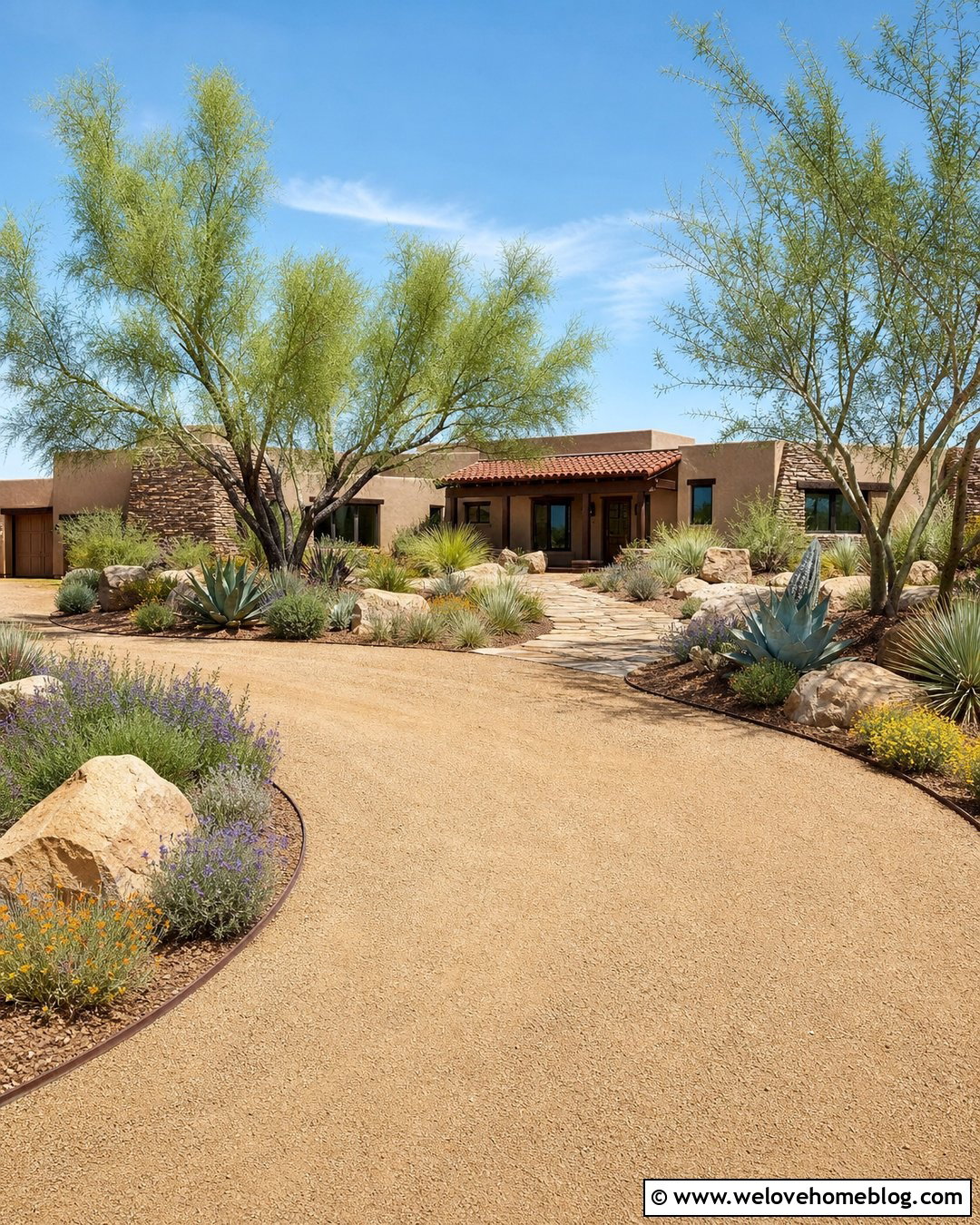 Ranch Driveway With Desert Willow Trees - 25 driveway trees lined ideas