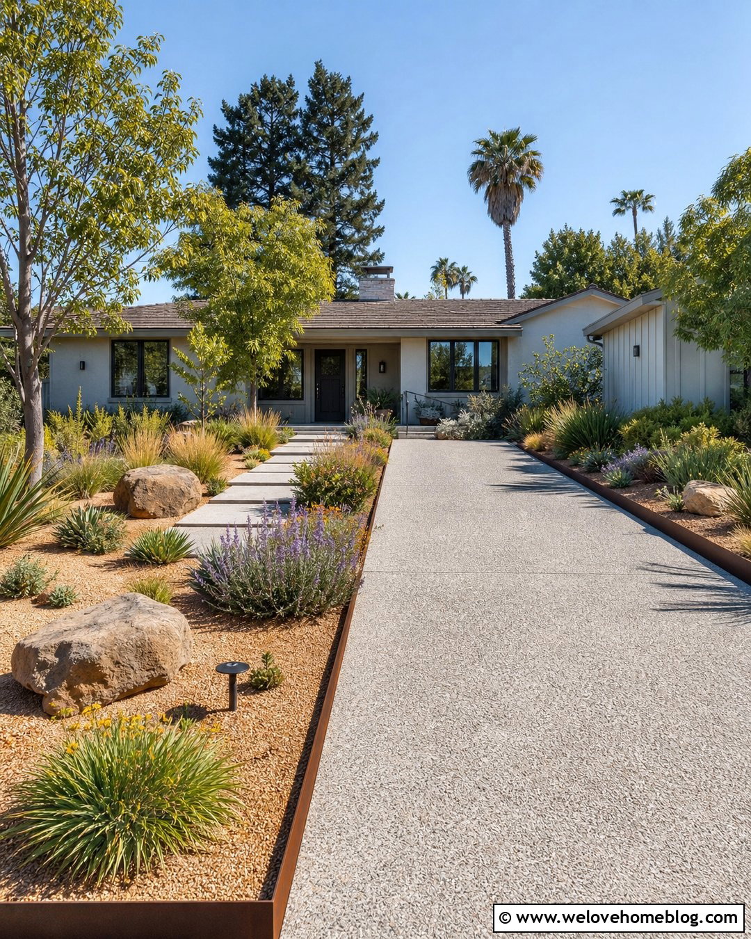Ranch Driveway With Drought Tolerant Landscaping - 40 landscaping along driveway ideas