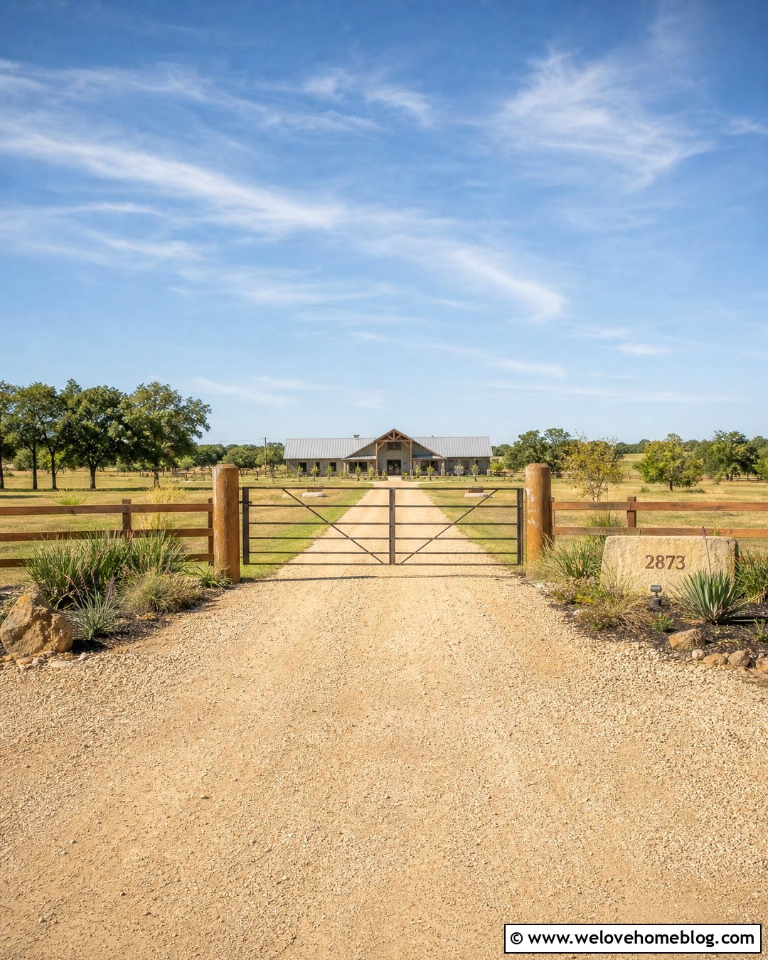 Ranch Farm Gate Driveway Entrance - 40 Driveway Entrance Curb Appeal Ideas