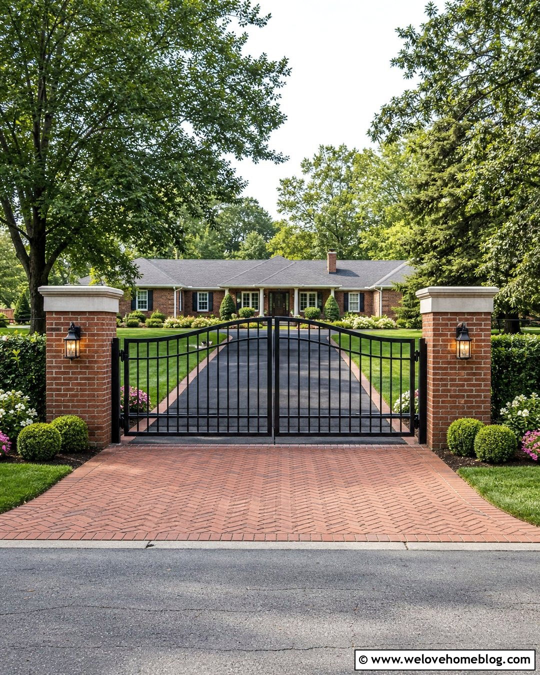 Ranch Gate With Brick Columns - 20 Ranch Driveway Gate Ideas