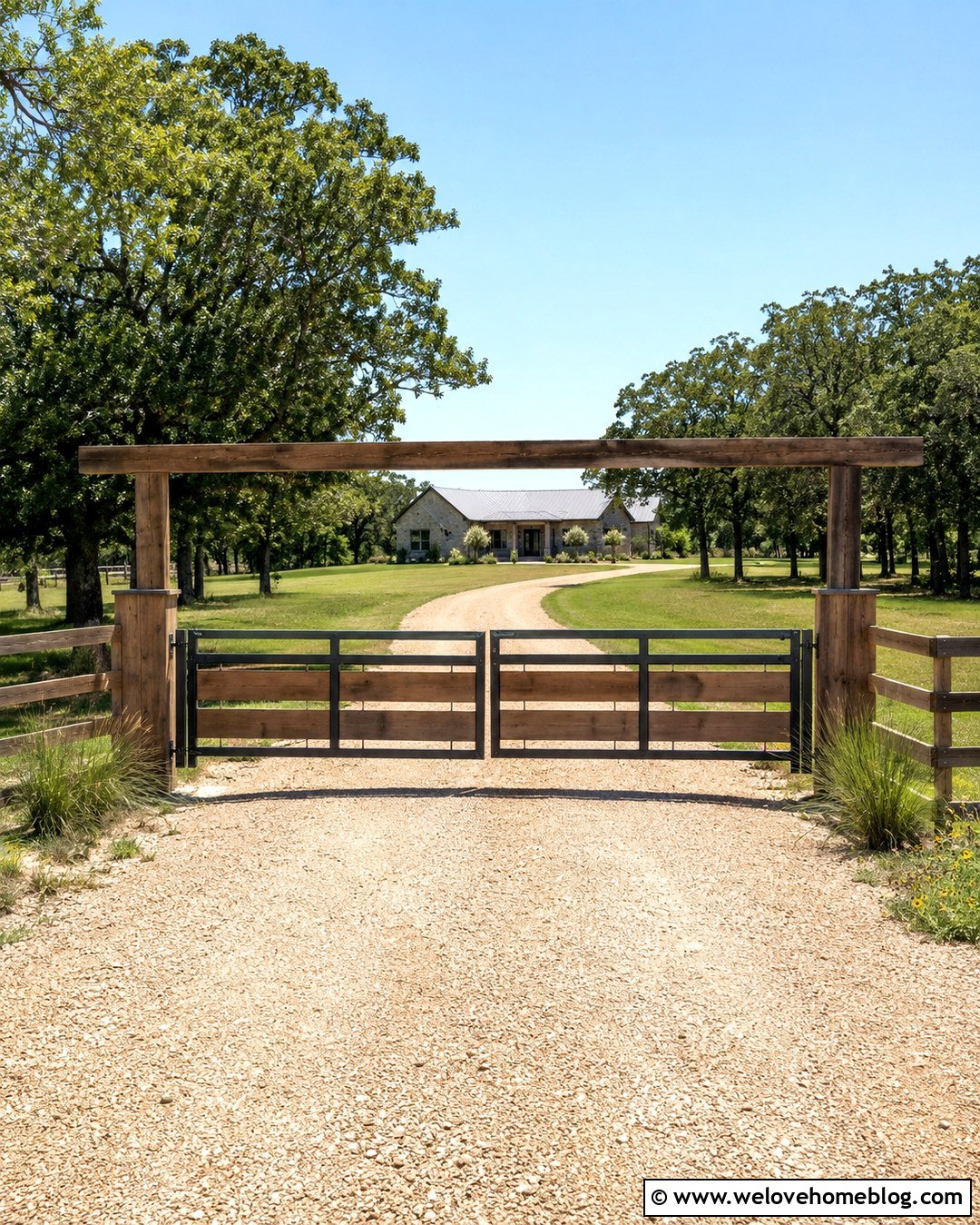 Ranch Pipe And Wood Driveway Gate - 20 Driveway Entry Gates Ideas