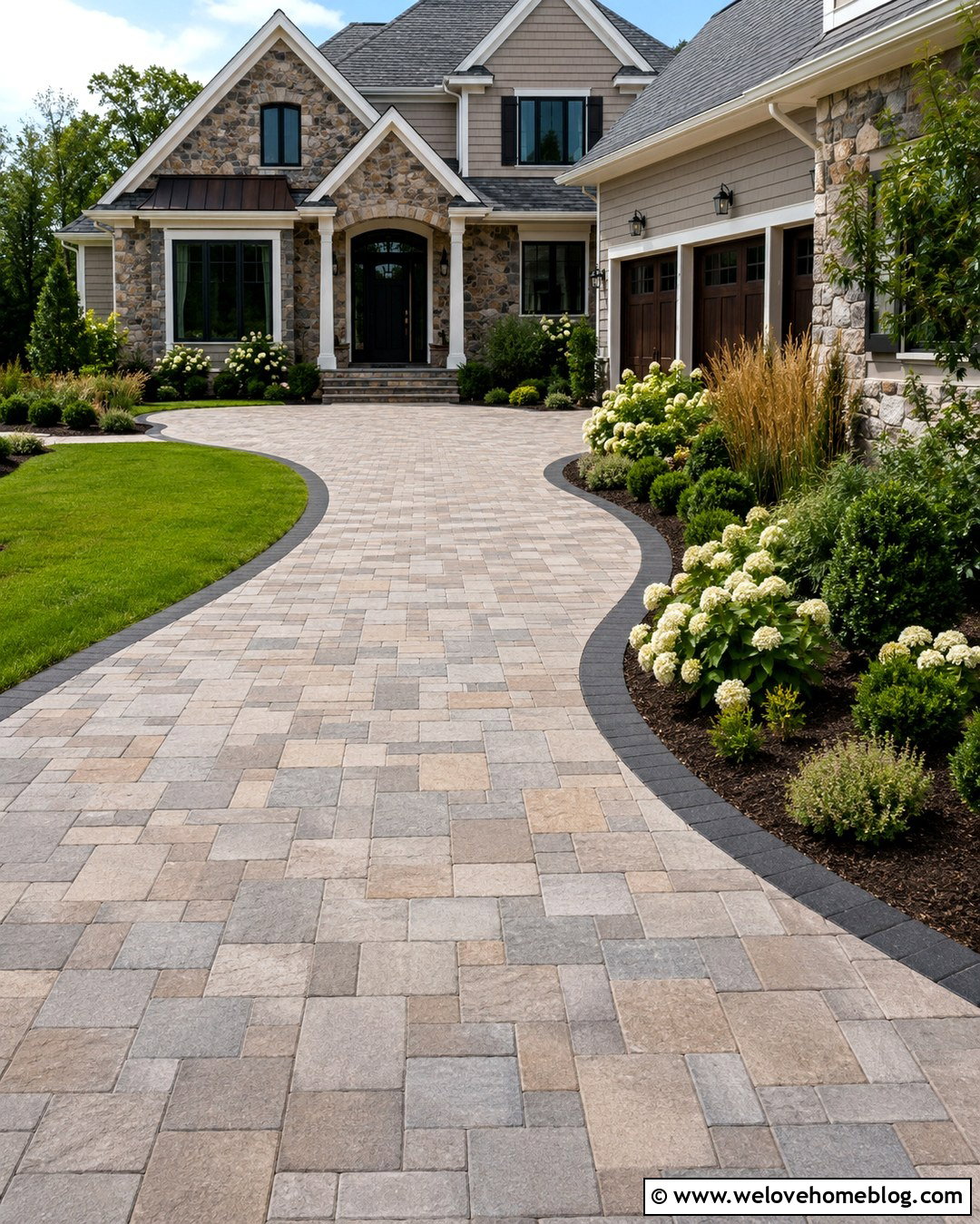 Random Ashlar Interlock Driveway - 20 Interlock Driveway Ideas