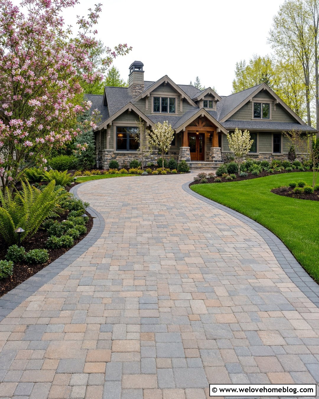 Random Ashlar Paver Driveway - 40 driveway pavers ideas