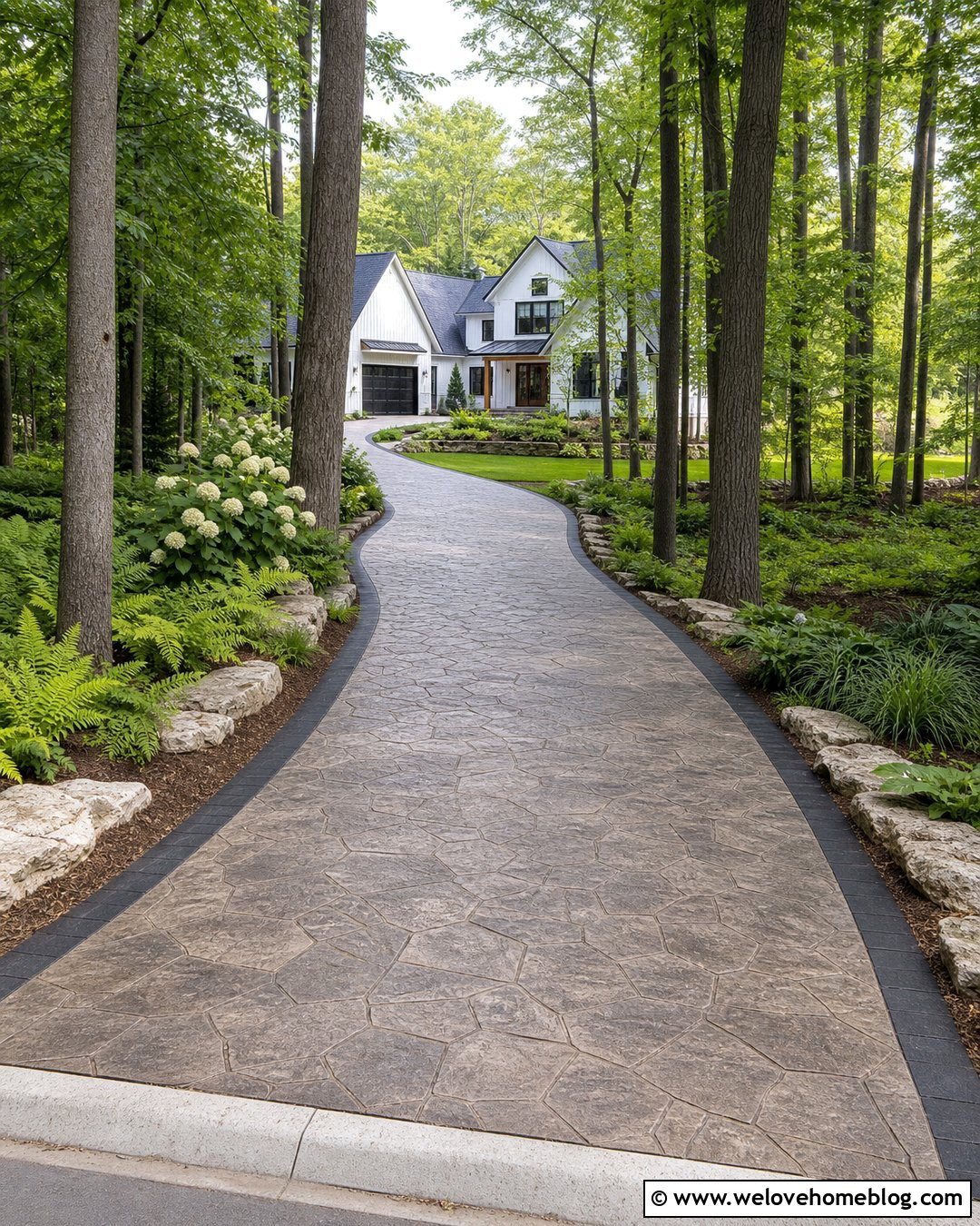 Random Stone Stamped Asphalt Driveway - 20 Stamped Asphalt Driveway Ideas