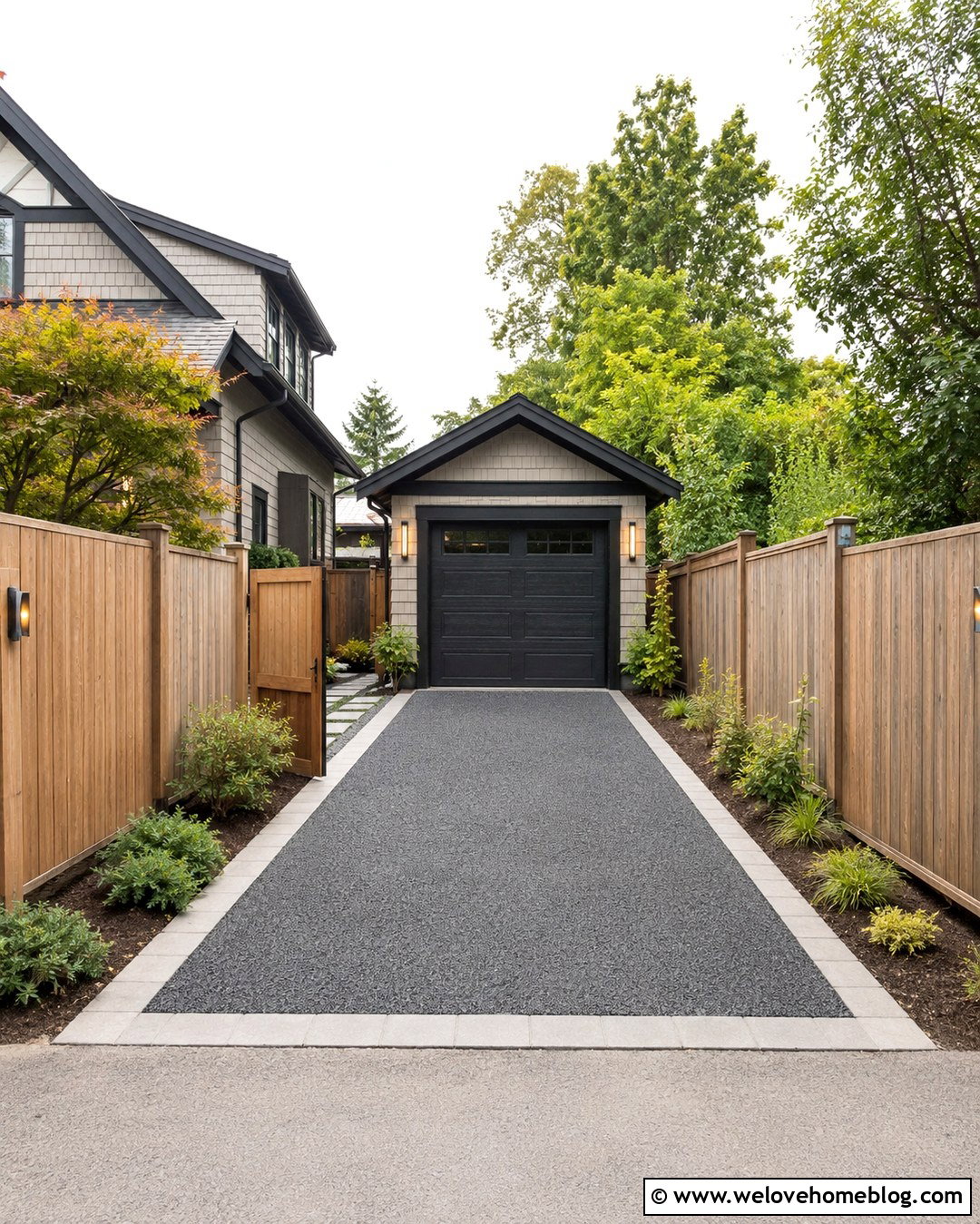 Rear Alley Driveway With Compact Garage - 20 driveway for small lots ideas