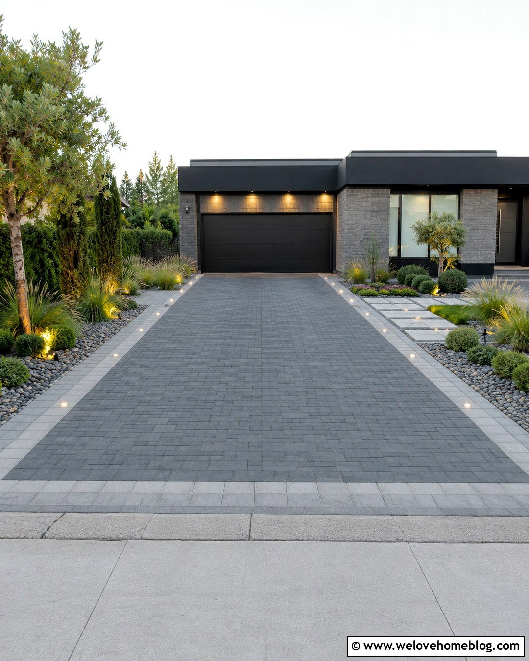 Recessed Lights Along Paver Driveway - 20 Lights Along Driveway Ideas