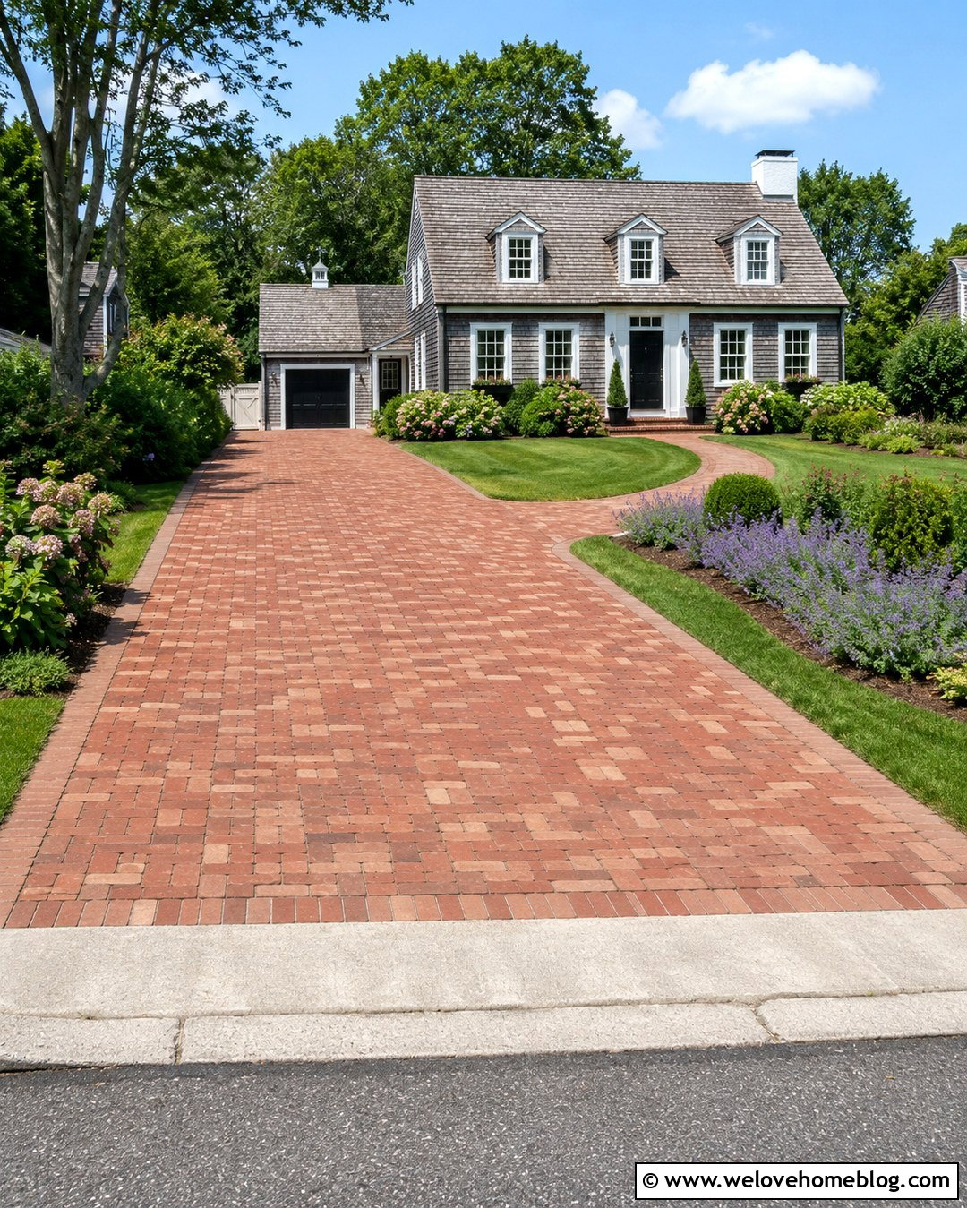 Reclaimed Brick Basketweave Driveway - 20 Reclaimed Brick Driveway Ideas