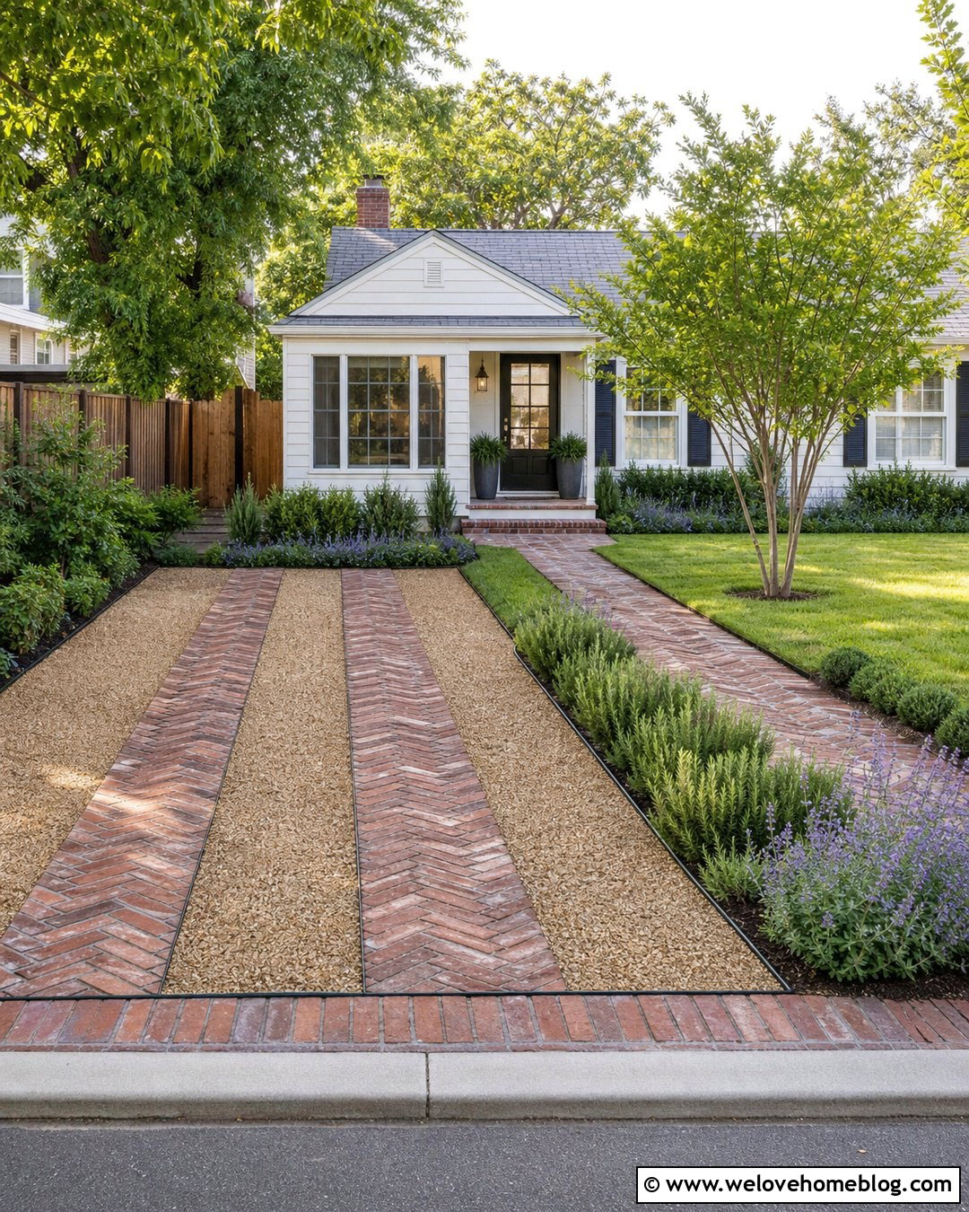 Reclaimed Brick Driveway With Gravel Infill - 20 Driveway Alternatives Cheap Ideas