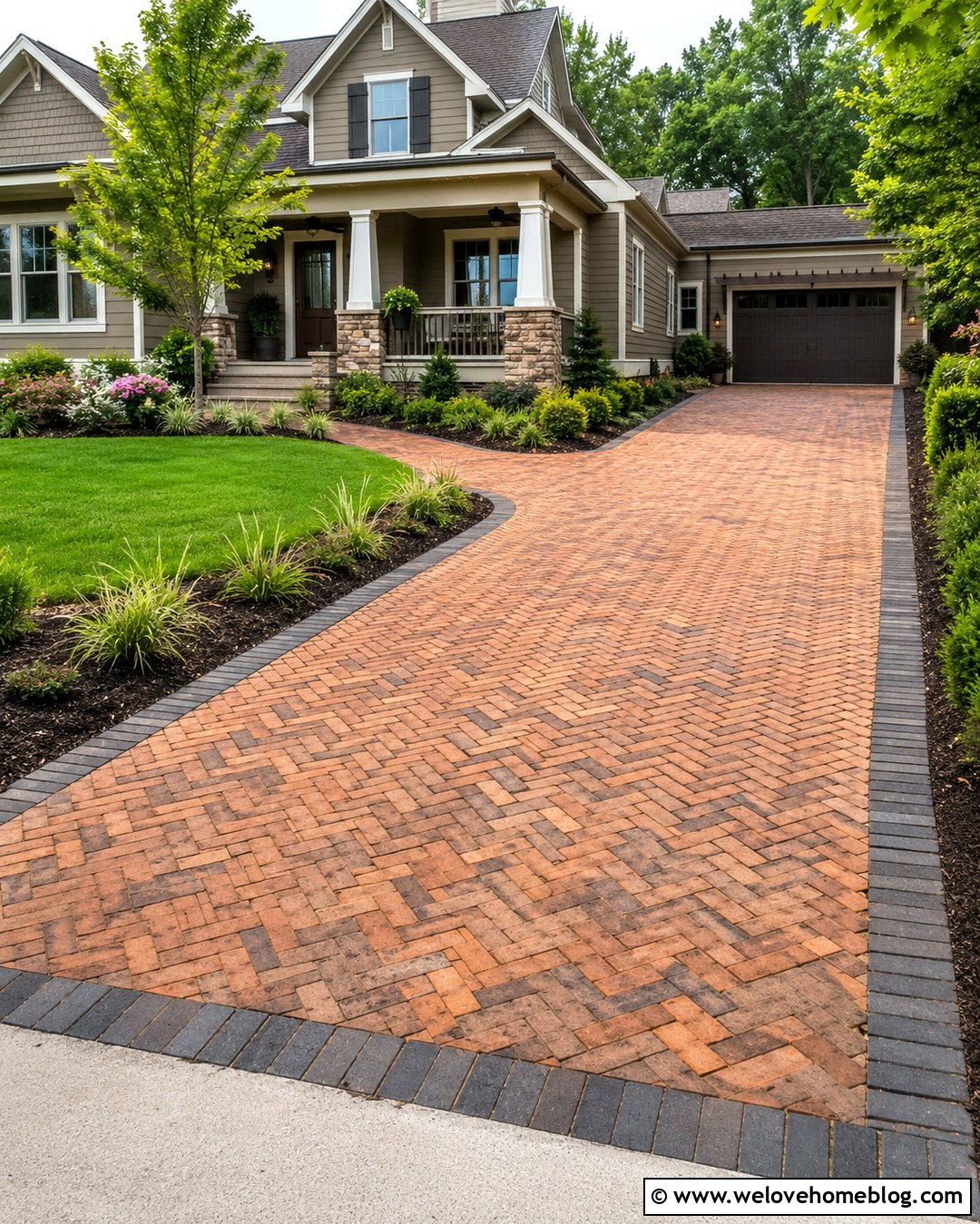 Reclaimed Brick Driveway With Matching Walkway - 20 Reclaimed Brick Driveway Ideas