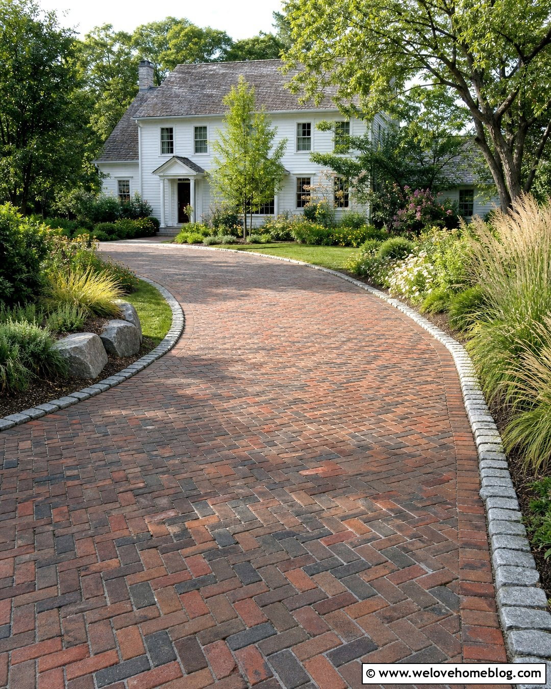 Reclaimed Brick Paver Driveway - 30 brick paver driveway ideas