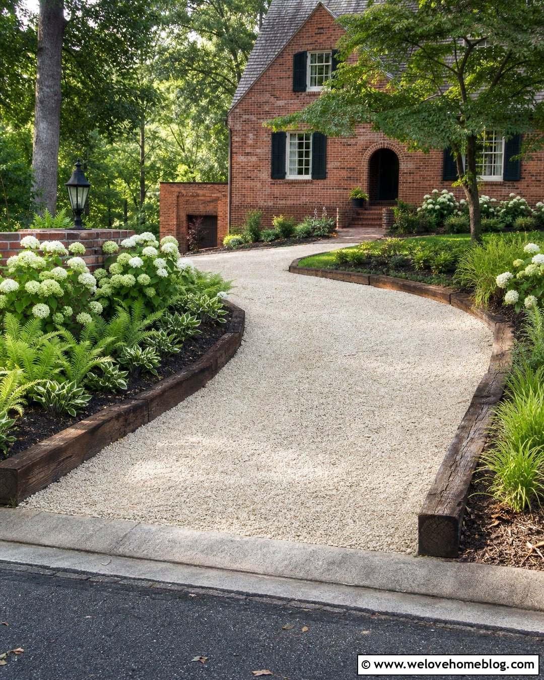 Reclaimed Hardwood Sleeper Driveway Edging - 20 timber driveway edging ideas
