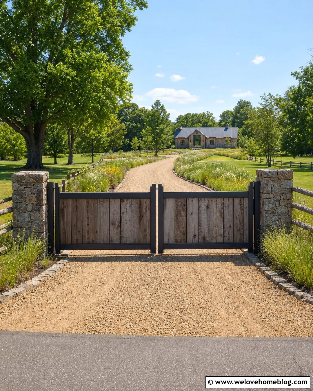 Reclaimed Wood Driveway Gate - 35 Driveway Entry Gates and Entrance Ideas