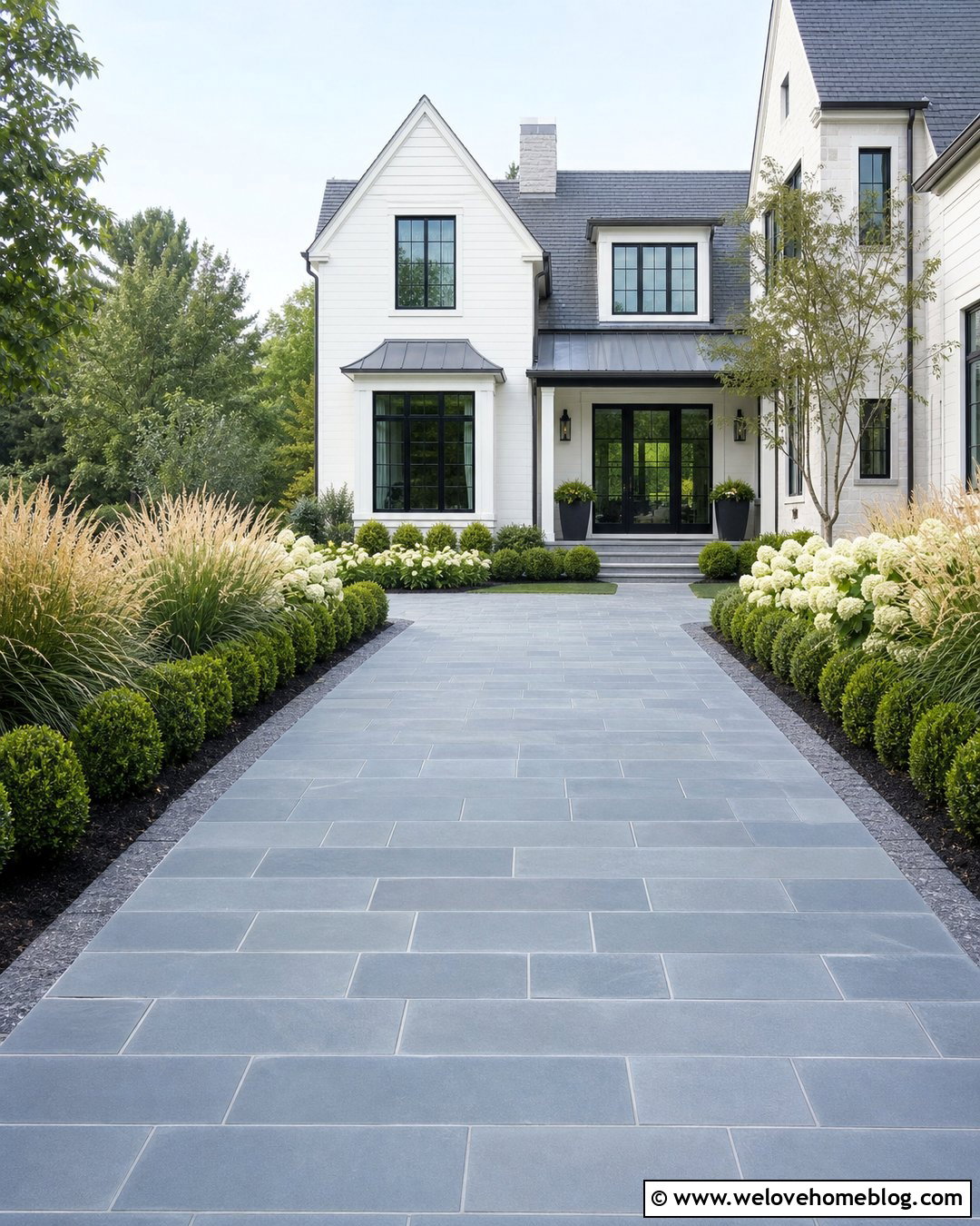 Rectangular Bluestone Flag Driveway - 20 Driveway Flags Ideas