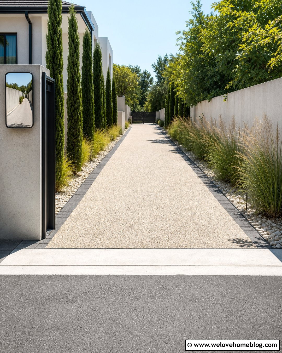 Rectangular Driveway Mirror At A Narrow Exit - 20 driveway mirror ideas