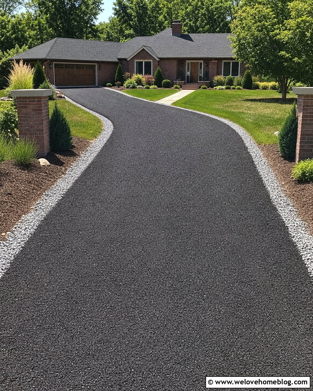 Recycled Asphalt Driveway With Gravel Shoulders - 20 inexpensive driveway ideas