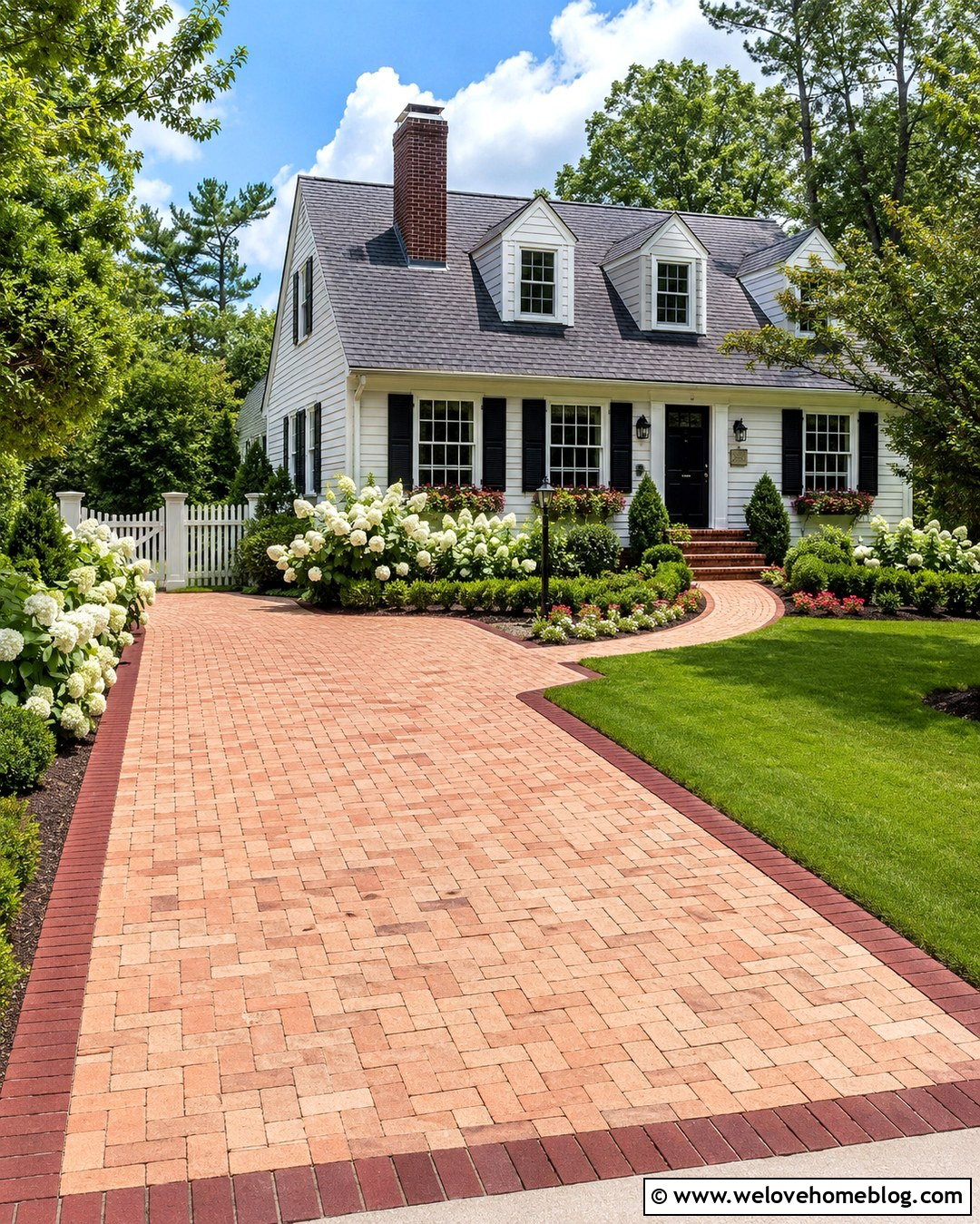 Recycled Brick Basketweave Driveway - 20 recycled brick driveway ideas
