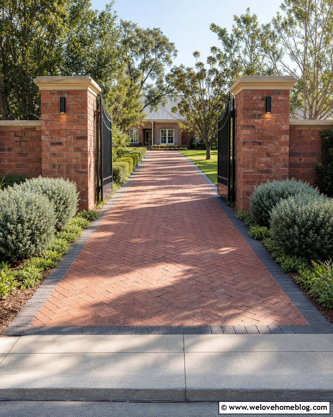 Recycled Brick Driveway With Brick Pillars - 20 Recycled Brick Driveway Australia Ideas