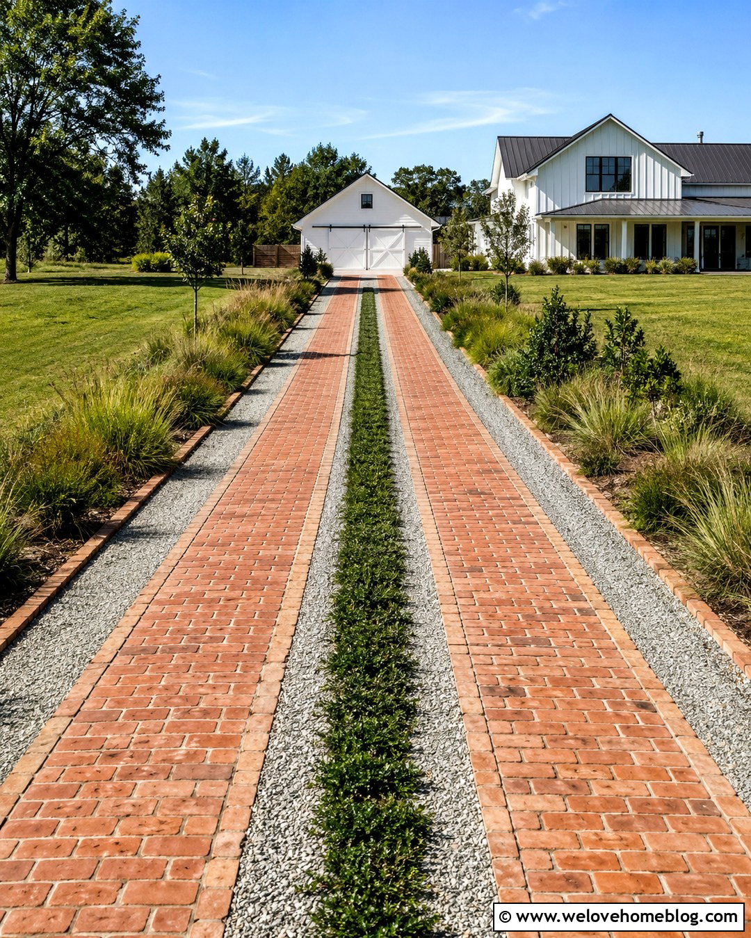 Recycled Brick Driveway With Gravel Center - 20 recycled brick driveway ideas