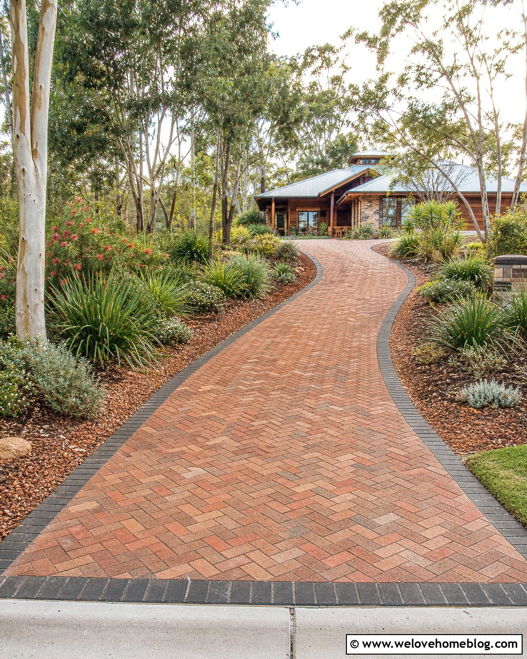 Recycled Brick Driveway With Native Garden - 20 Recycled Brick Driveway Australia Ideas