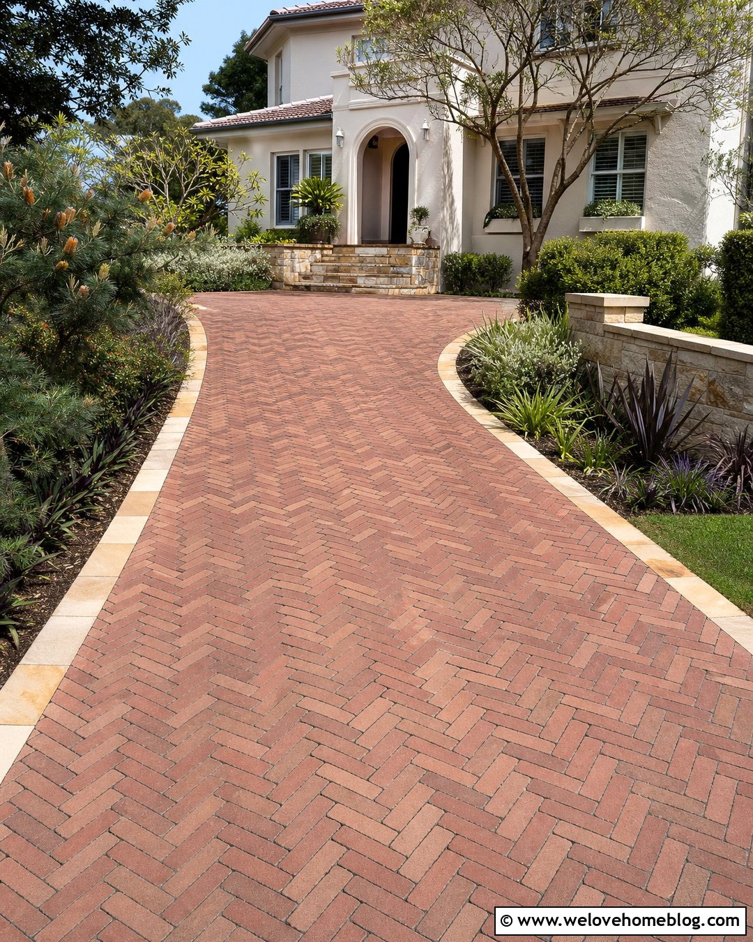 Recycled Brick Driveway With Sandstone Edging - 20 Recycled Brick Driveway Australia Ideas
