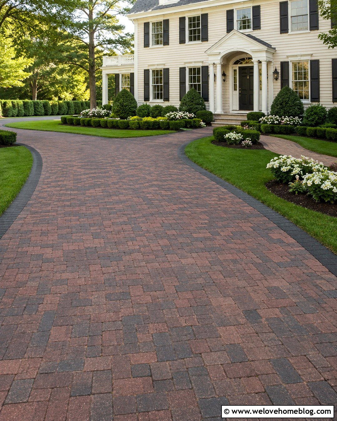 Red Blend Cambridge Cobblestone Driveway - 20 cambridge cobblestone driveway ideas