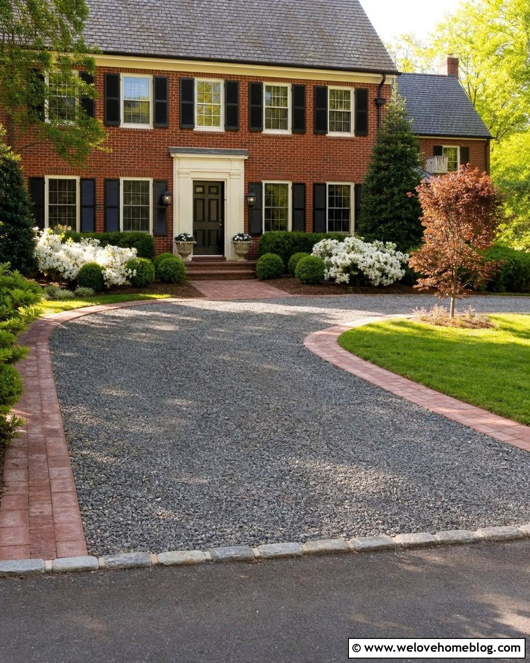 Red Block Paving And Gray Gravel Driveway - 20 Block Paving And Gravel Driveway Ideas