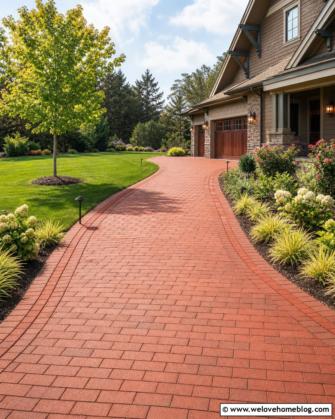 Red Brick Curved Driveway