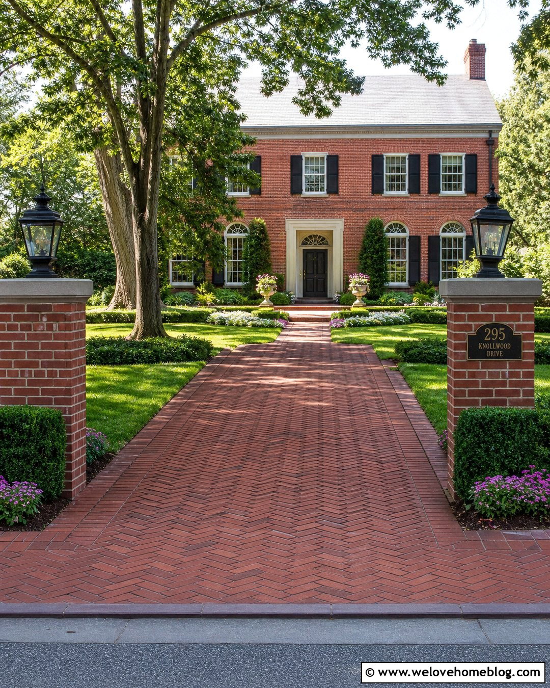 Red Brick Driveway Entrance Columns - 20 Entrance Columns Driveway Ideas