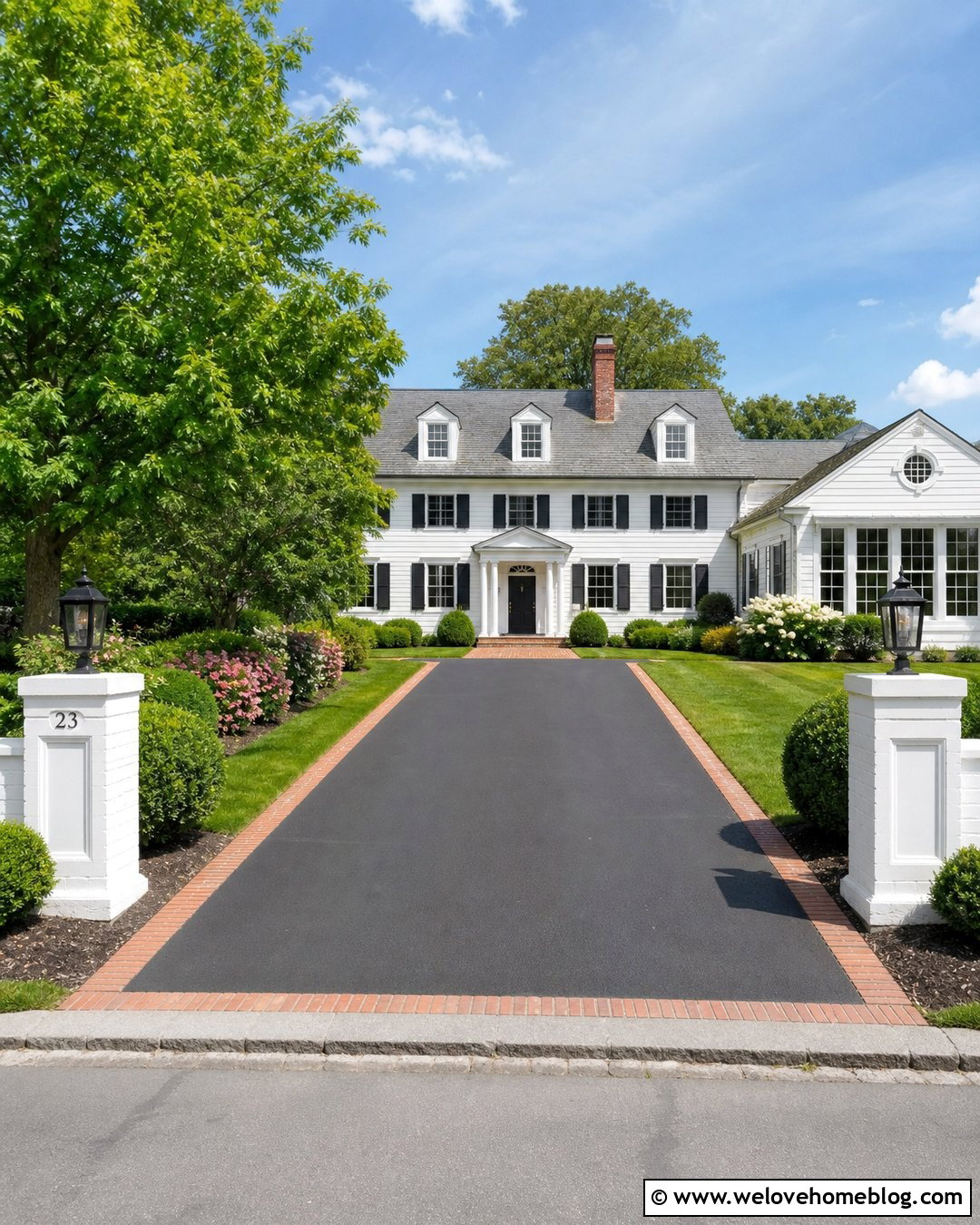 Red Brick Edging With An Asphalt Driveway
