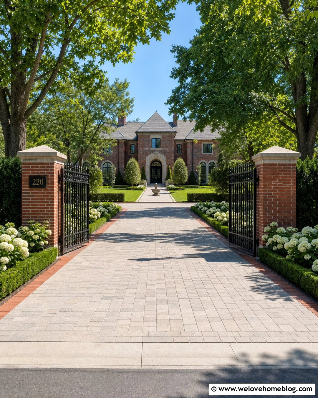 Red Brick Mansion With Black Iron Gate - 20 Luxury Brick Mansion With Gated Driveway Ideas
