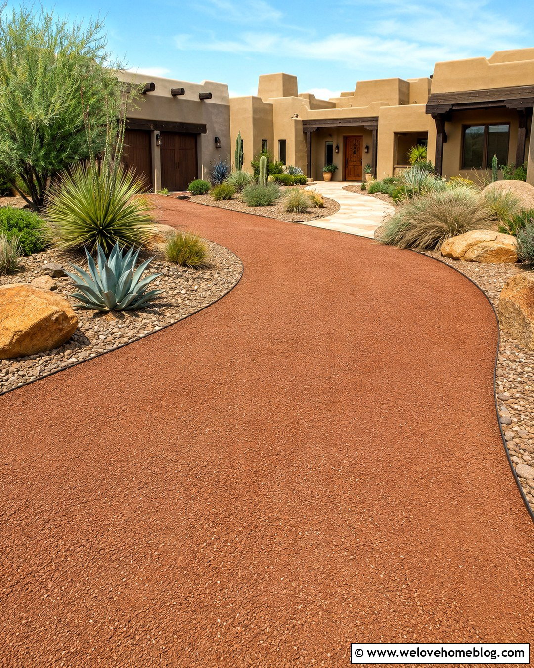 Red Decomposed Granite Driveway - 20 Red Driveway Ideas
