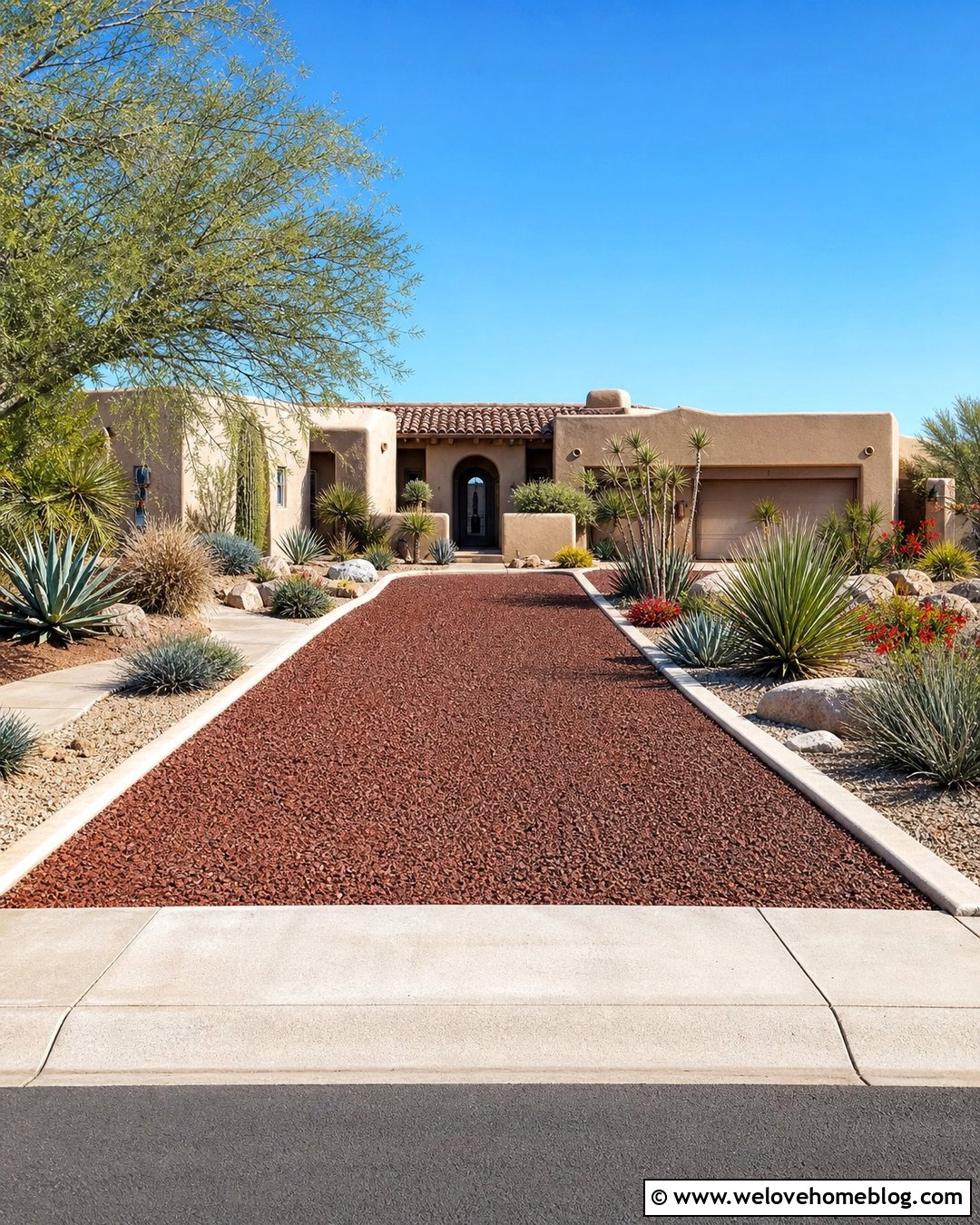 Red Lava Rock Driveway With Concrete Edging - 20 lava rock driveway ideas