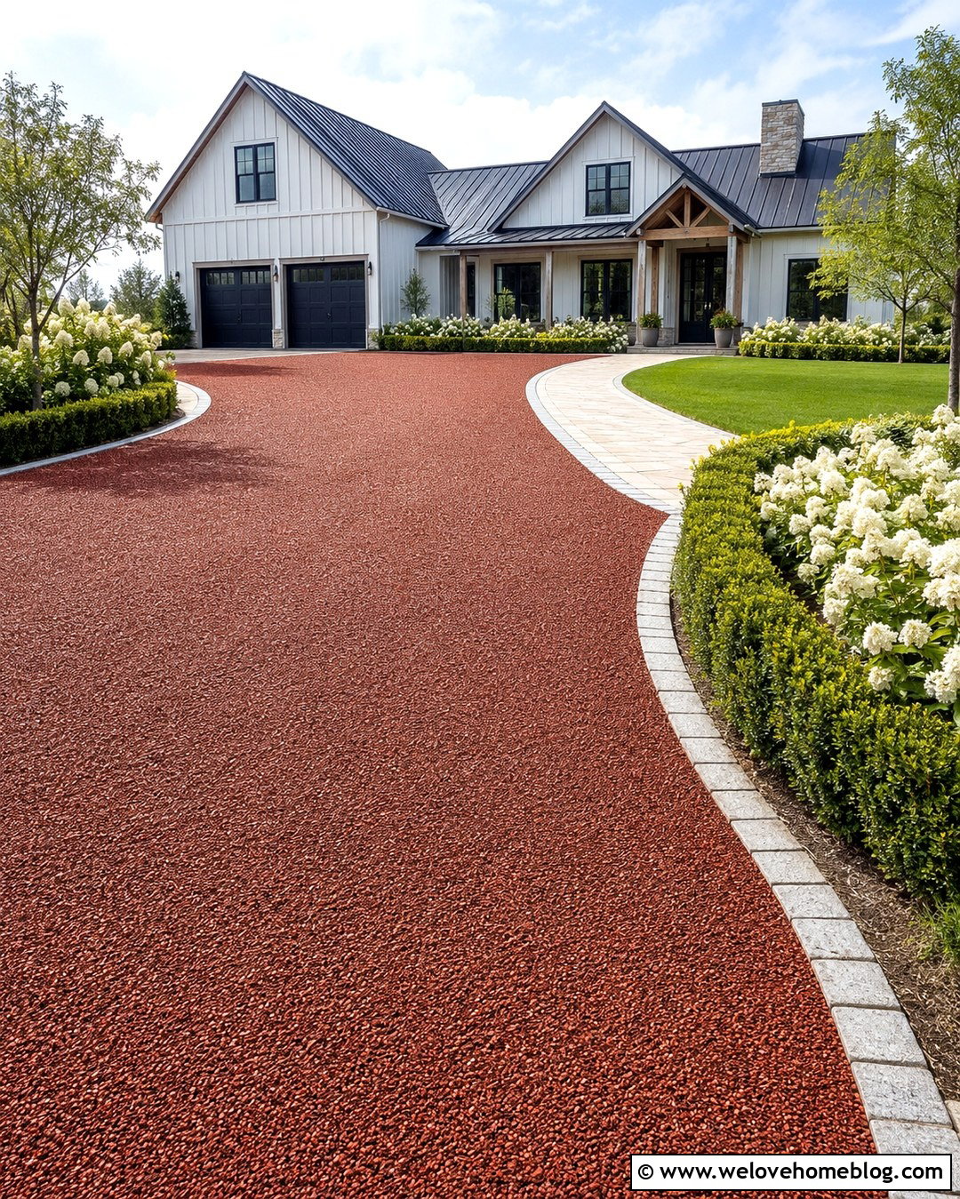 Red Resin Bound Gravel Driveway - 20 Red Driveway Ideas