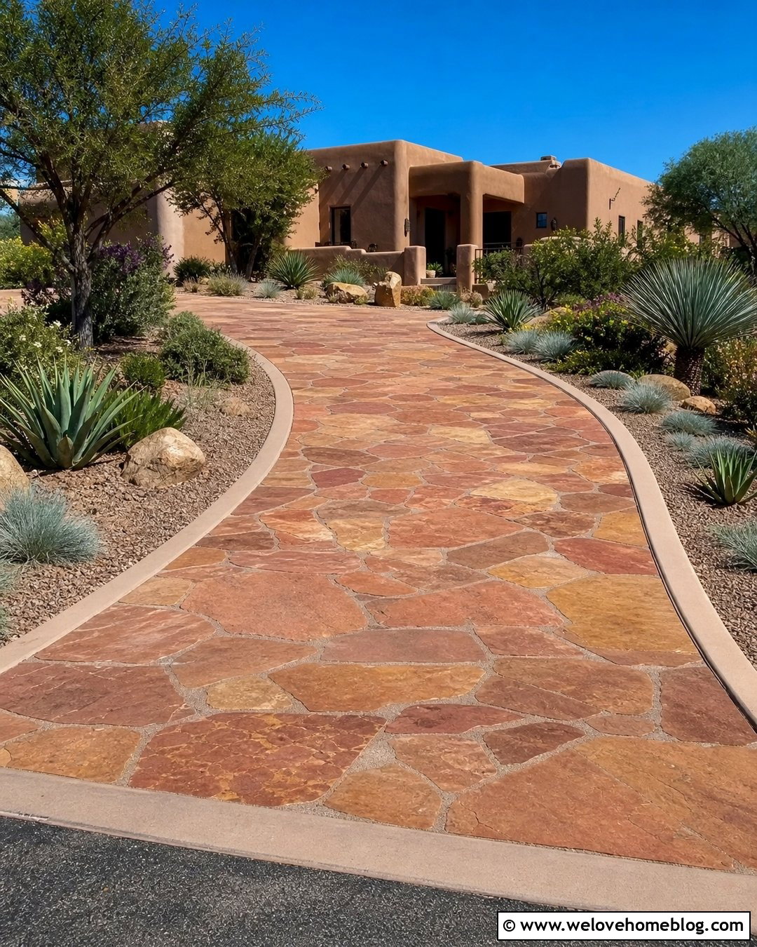 Red Sandstone Flag Driveway - 20 Driveway Flags Ideas