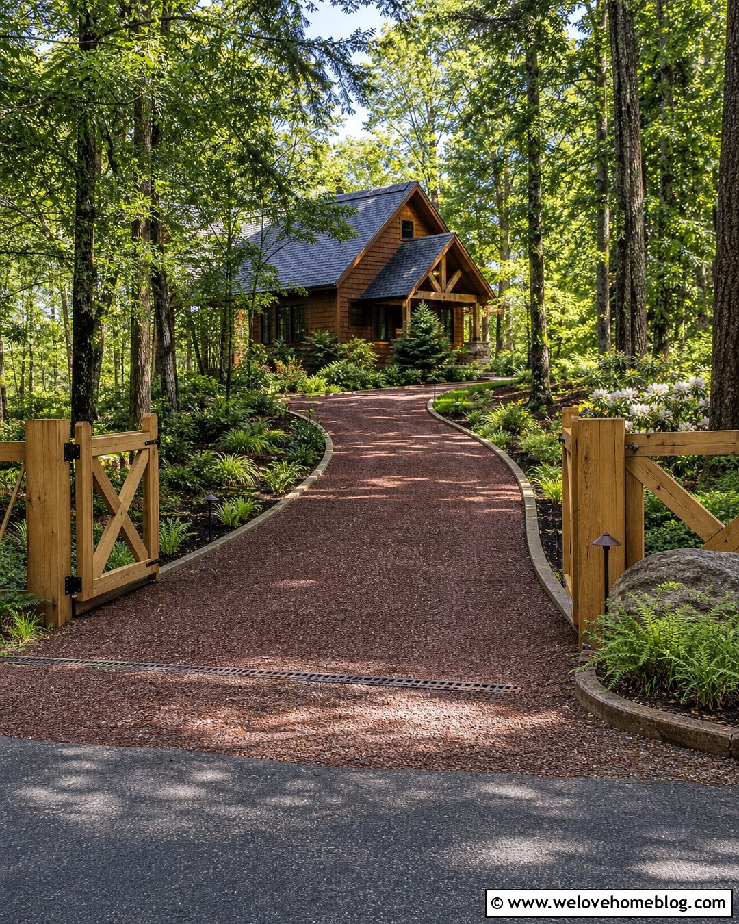 Red Self Binding Gravel Driveway With Timber Edging - 20 self binding gravel driveways ideas